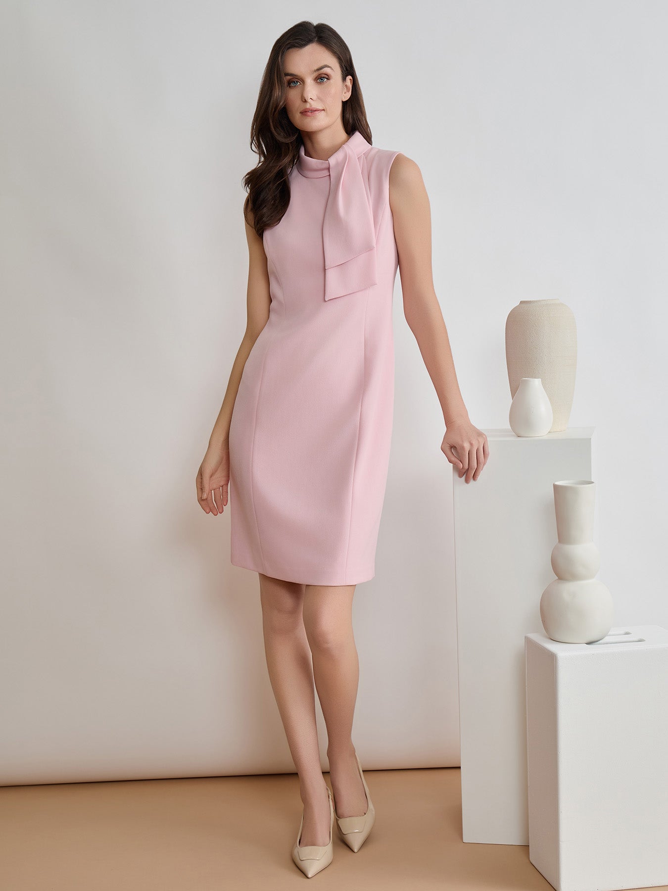 Petite Tie Neck Sheath Dress Petite Tie Neck Sheath Dress
