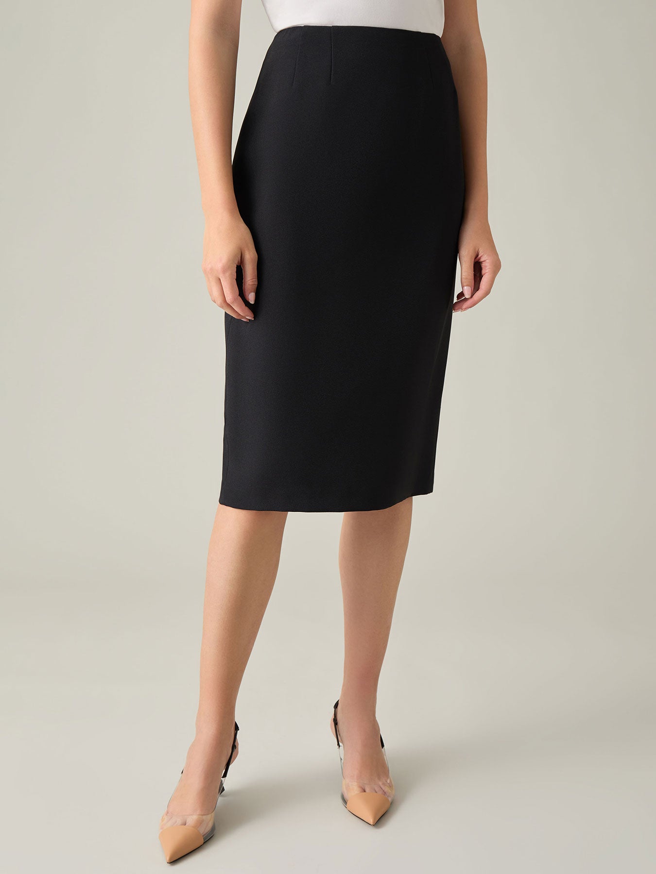 Kasper Crepe Pencil Midi Skirt - Black Kasper Crepe Pencil Midi Skirt - Black
