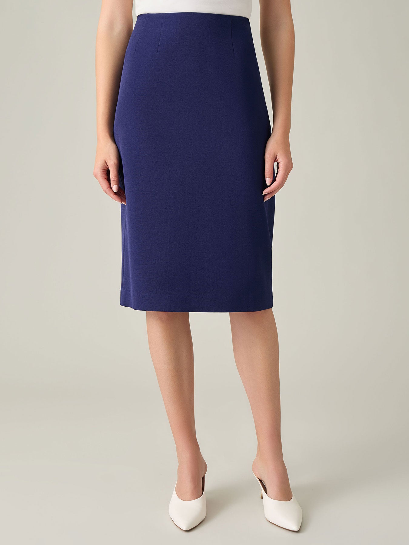 Navy Pencil Skirt Petite Navy Skirts Desk Skirts Blue Printed