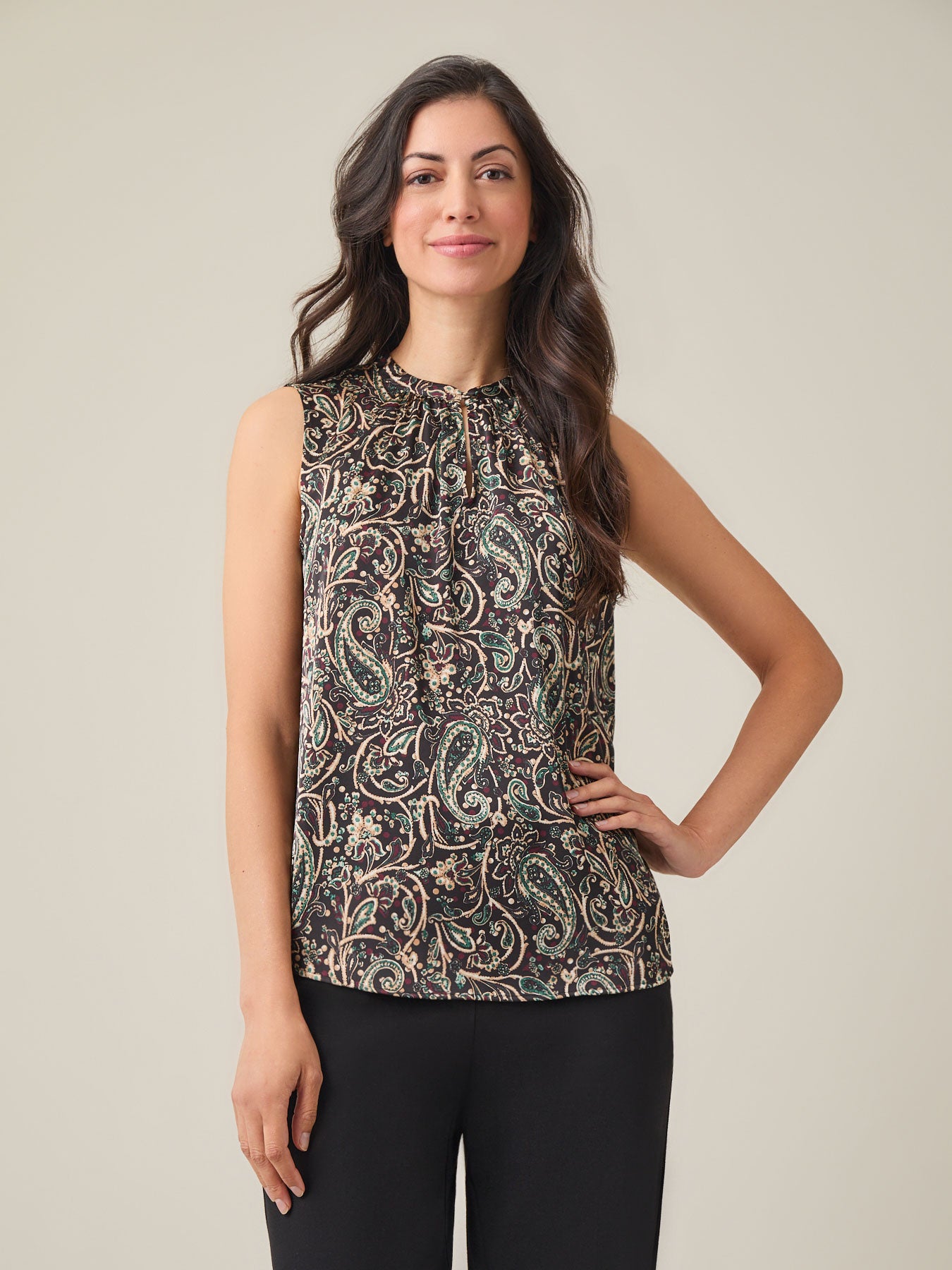 Kasper Keyhole Charmeuse Sleeveless Blouse - Macy's