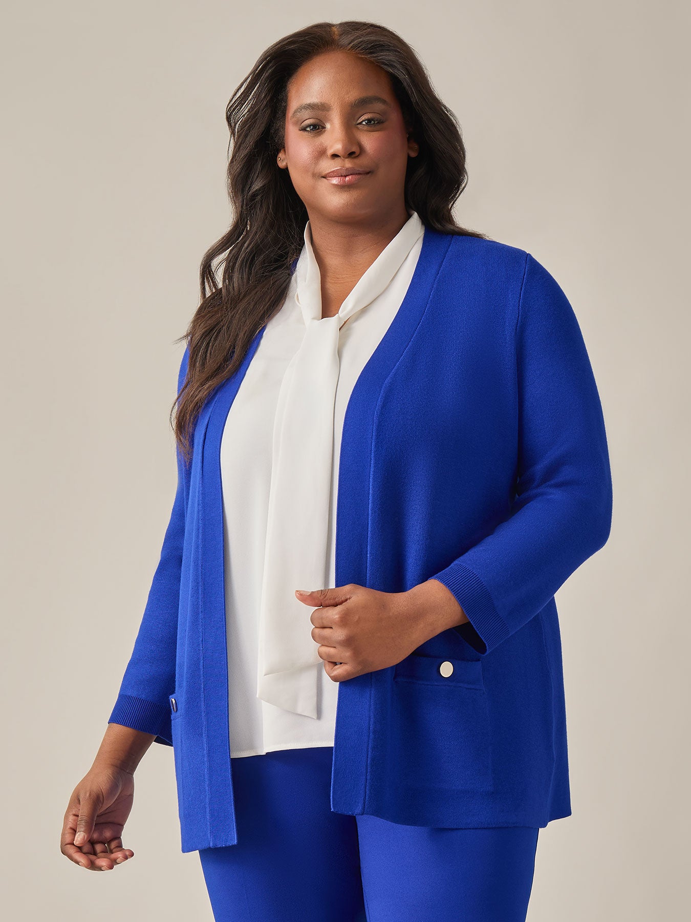 Ladies Cardigan Blue Open Front Cardigan Open Front Cardigan
