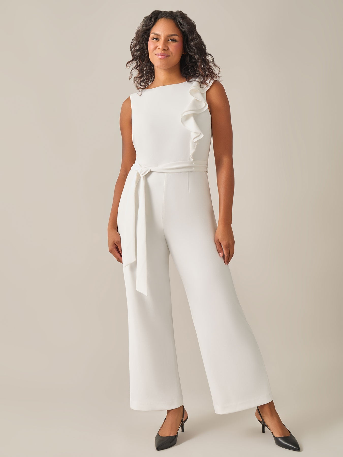 Ruffle Shoulder Jumpsuit - Main Image