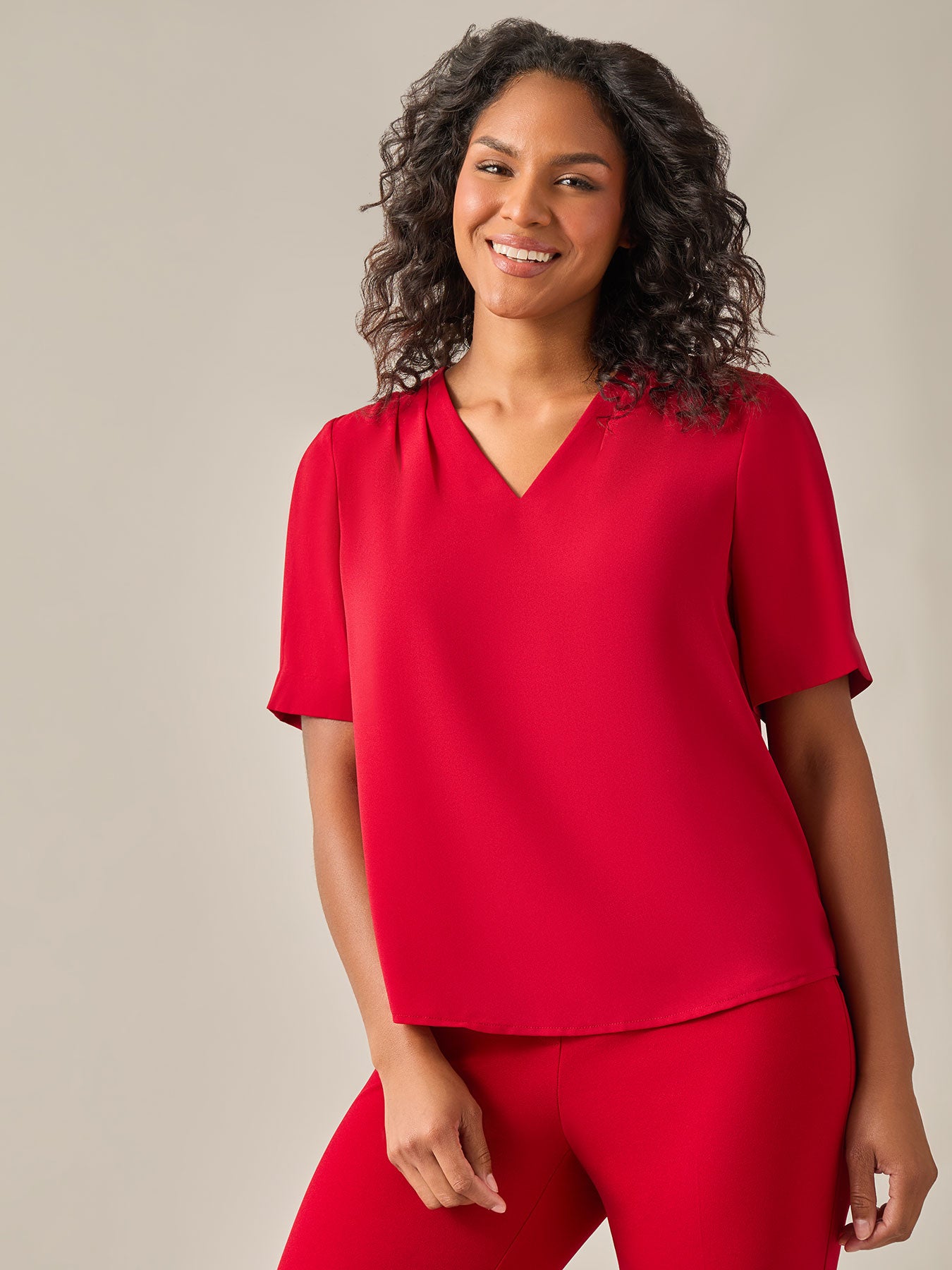 Casual Plaid V Neck Blouse