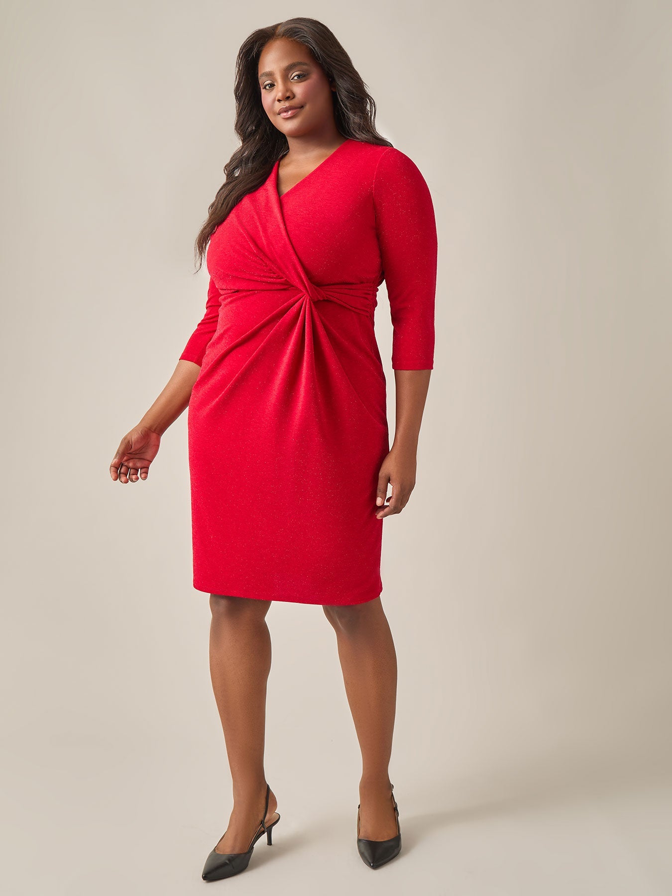 Twist Front Sheath Dress
