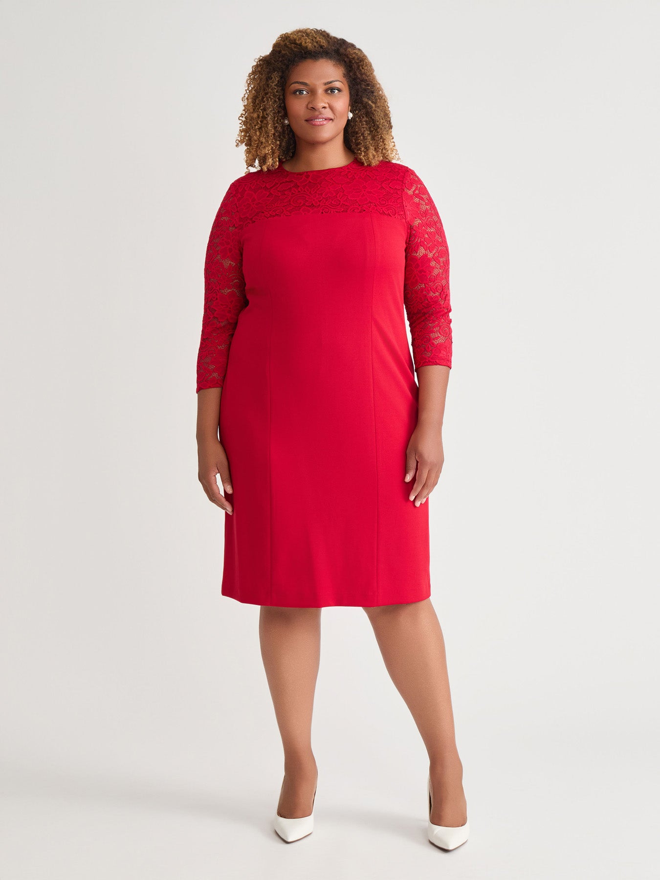 Kasper Damen Etuikleid Plus Size - Stretch Crepe Sheath Kleid Für Business