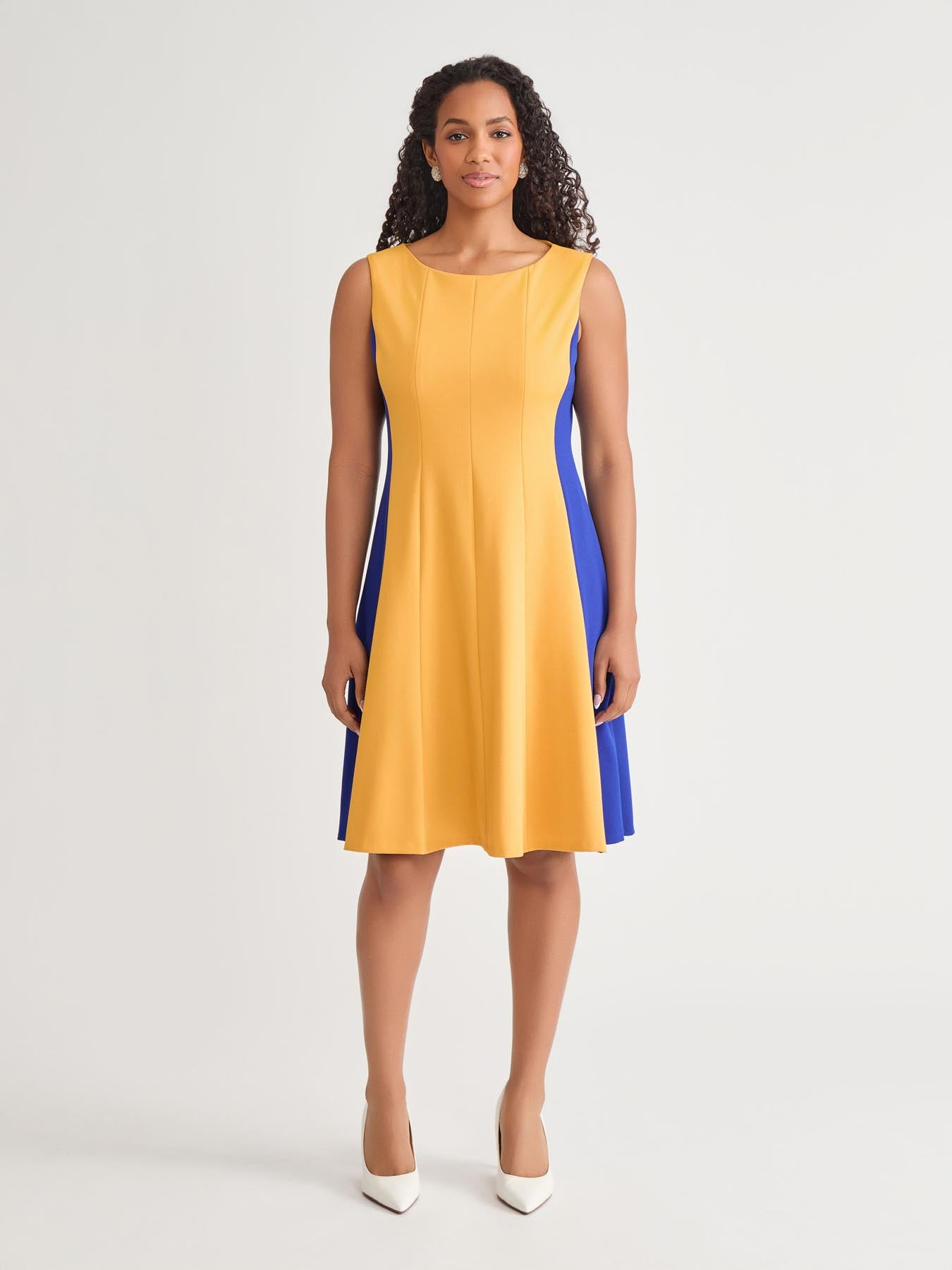 Grouping Mosaic Flare Sleeve Full Length Dress