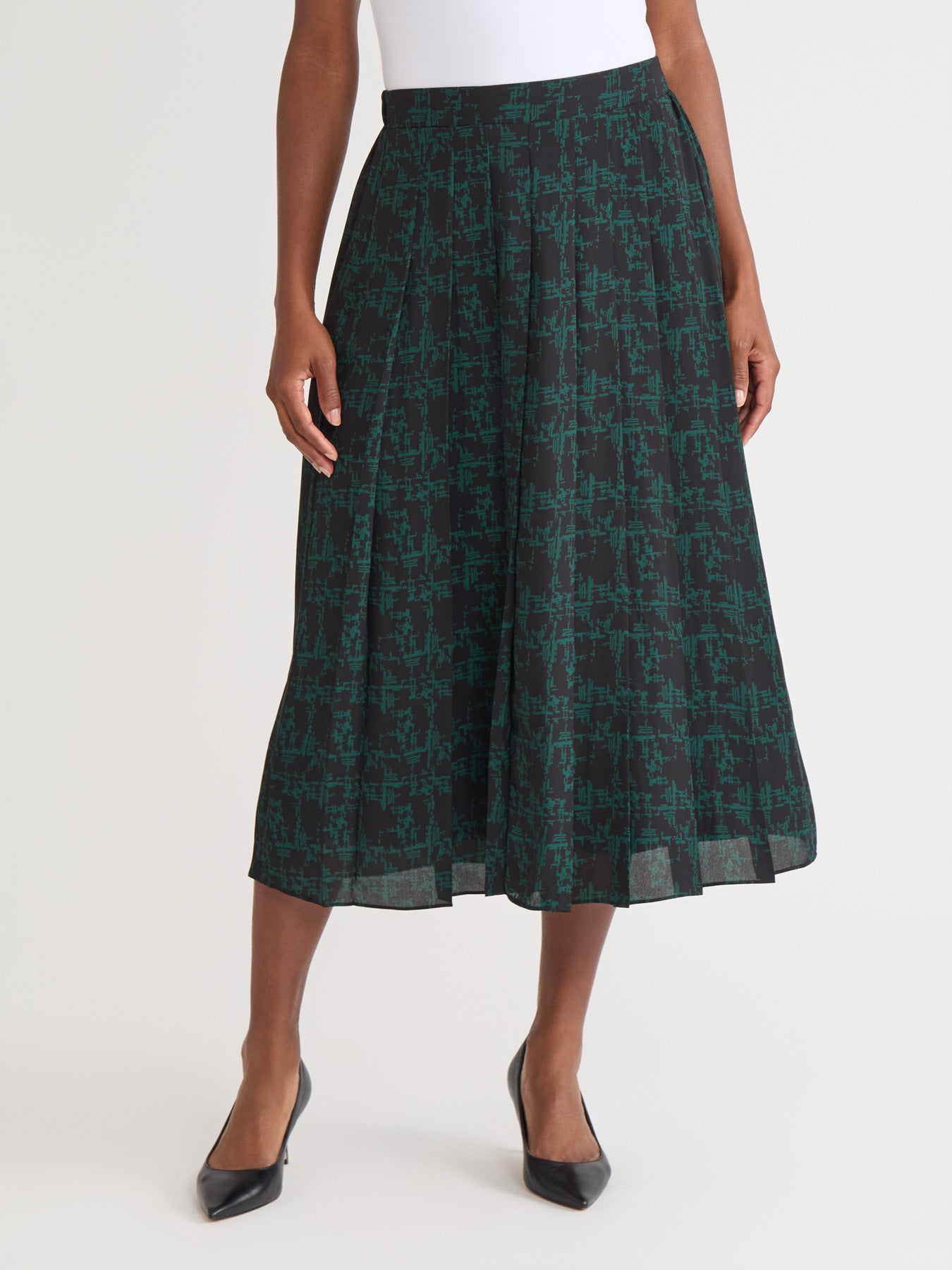Pull-On Pleated Skirt