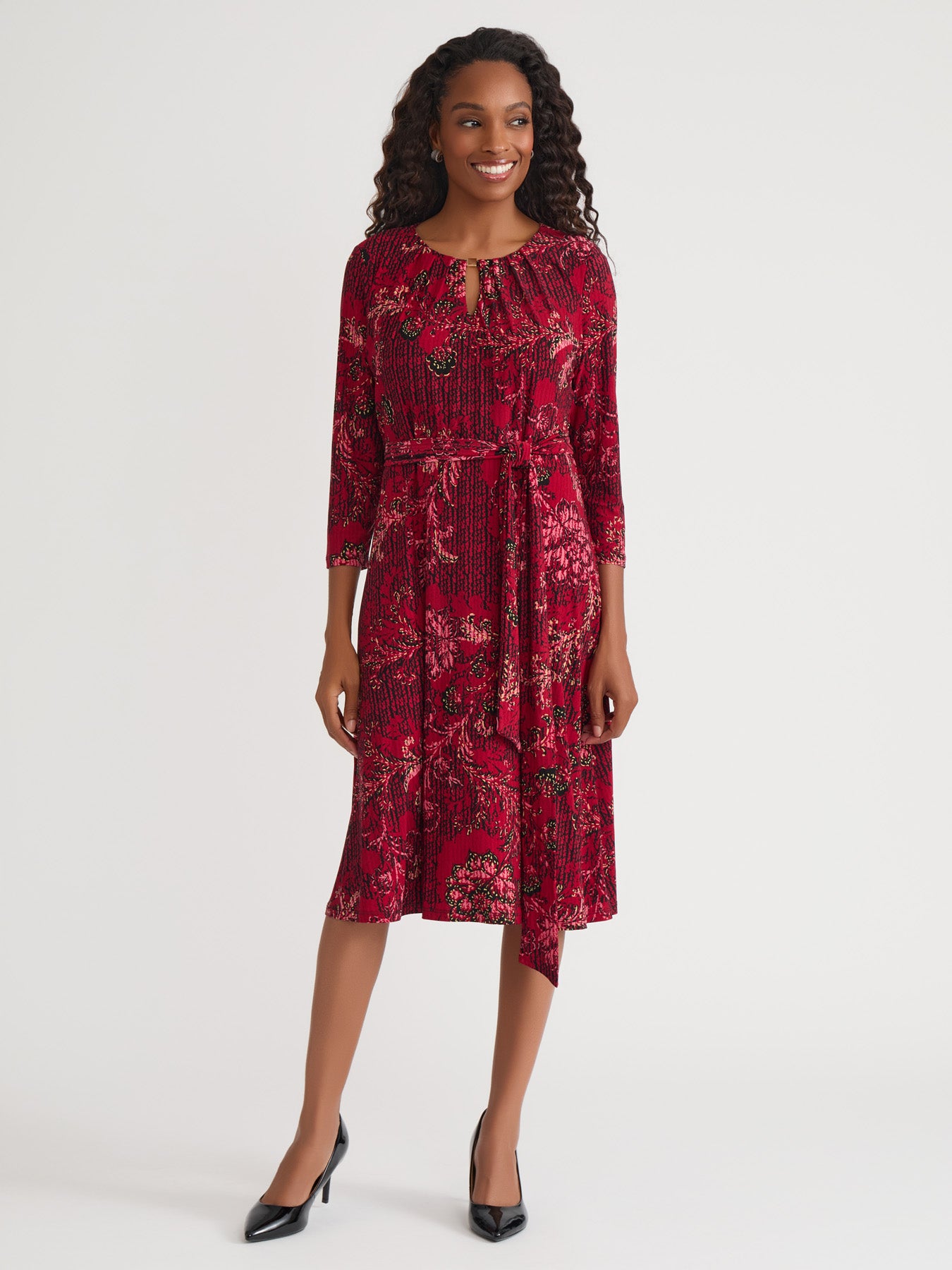 knee length tulip dress Neutral Cotton Blend Tulip Hem Midi Dress – Mint Velvet main image 0