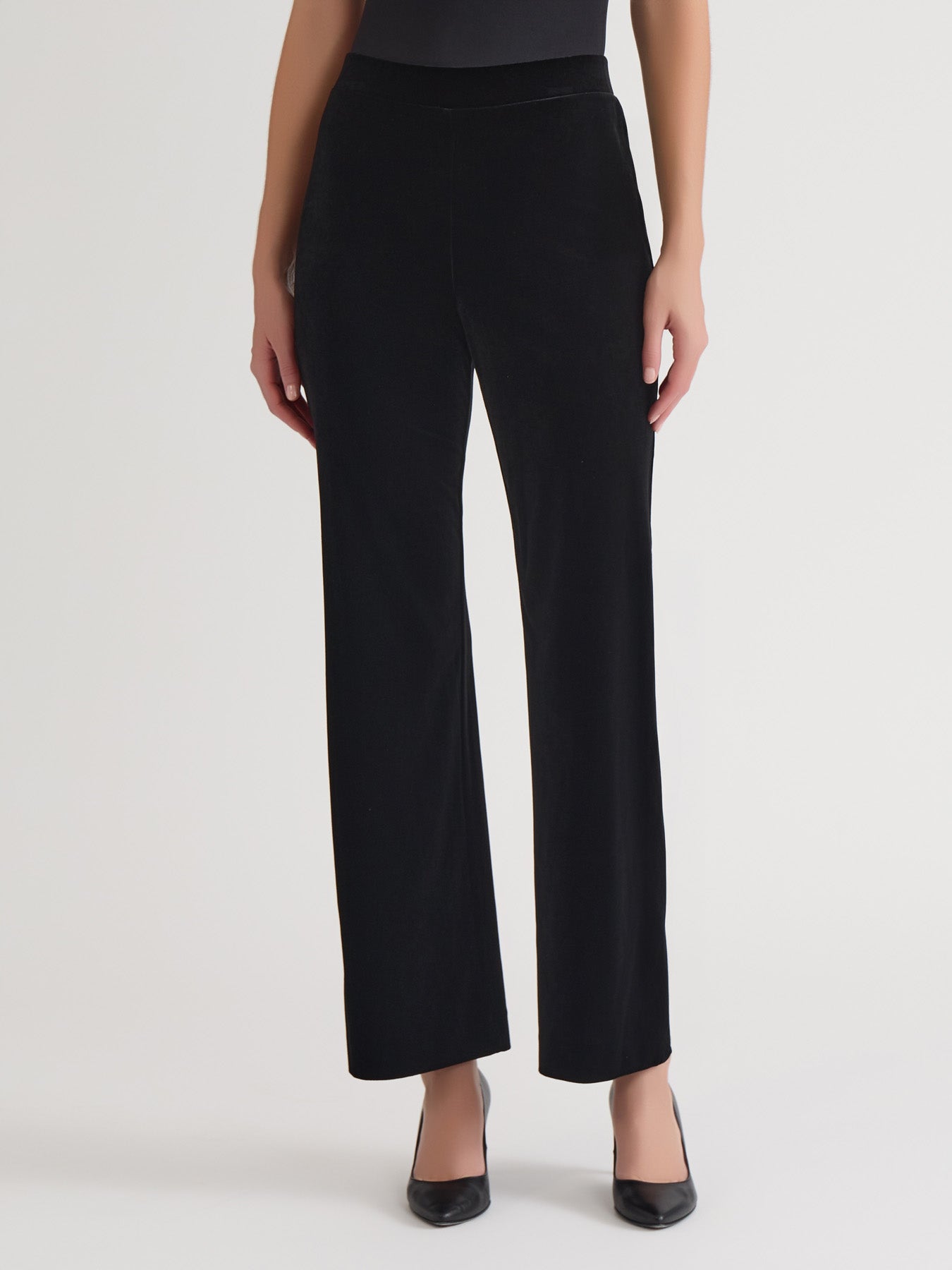 Pull-On Pant, Velvet in Black | Kasper Pull-On Pant, Velvet in Black | Kasper