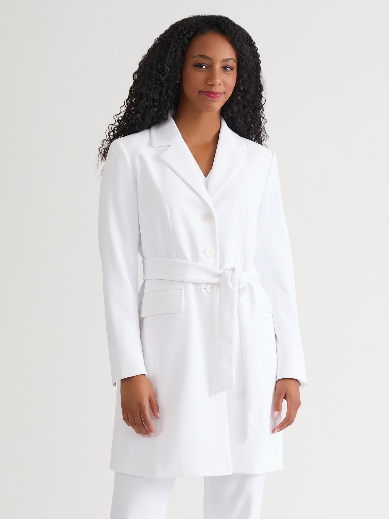 Belted Trench Coat, White