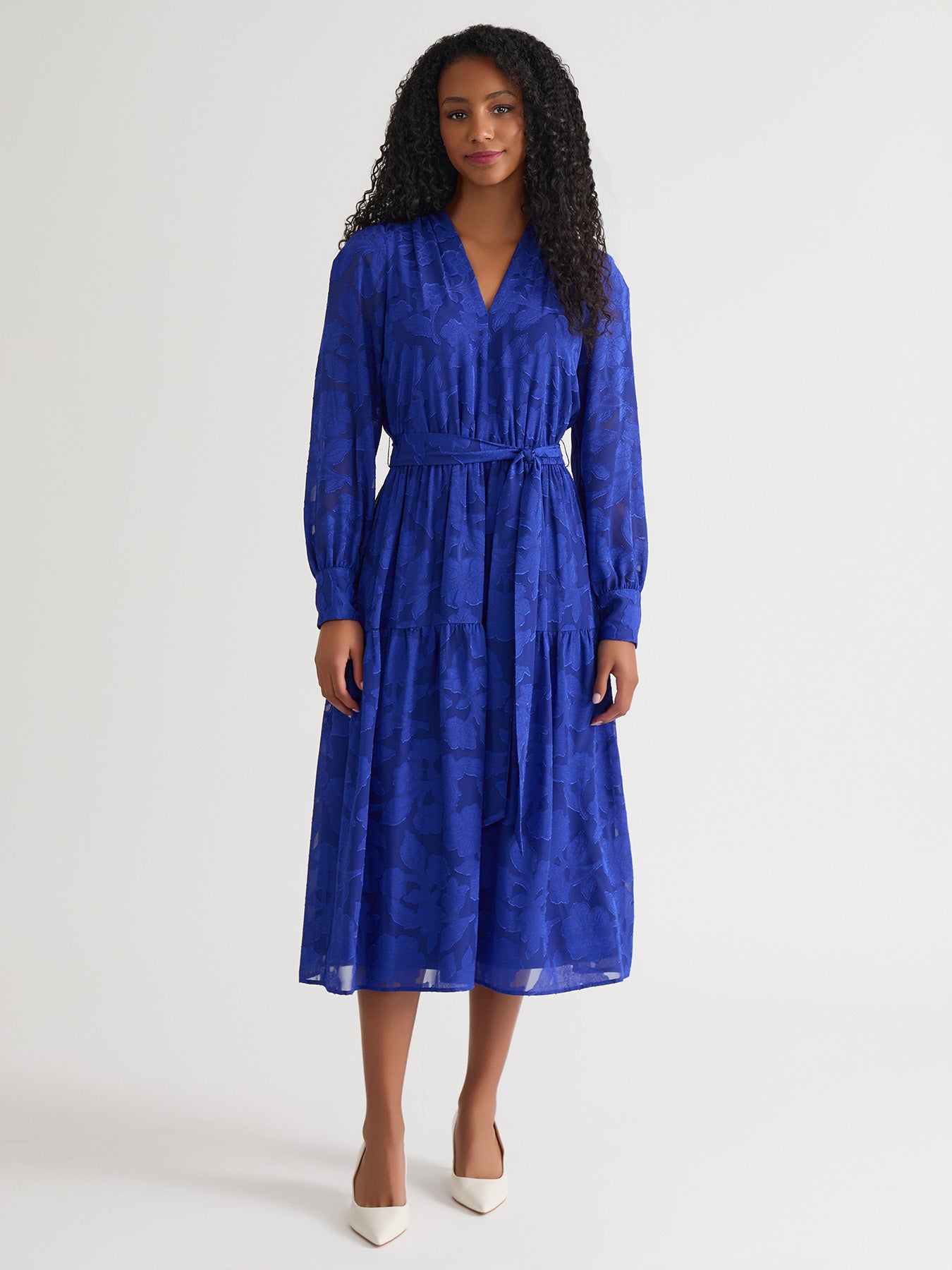 royal blue tiered dress Royal Blue Chiffon Sweetheart Ruffle Tiered Long Prom Dress – Modsele main image 0