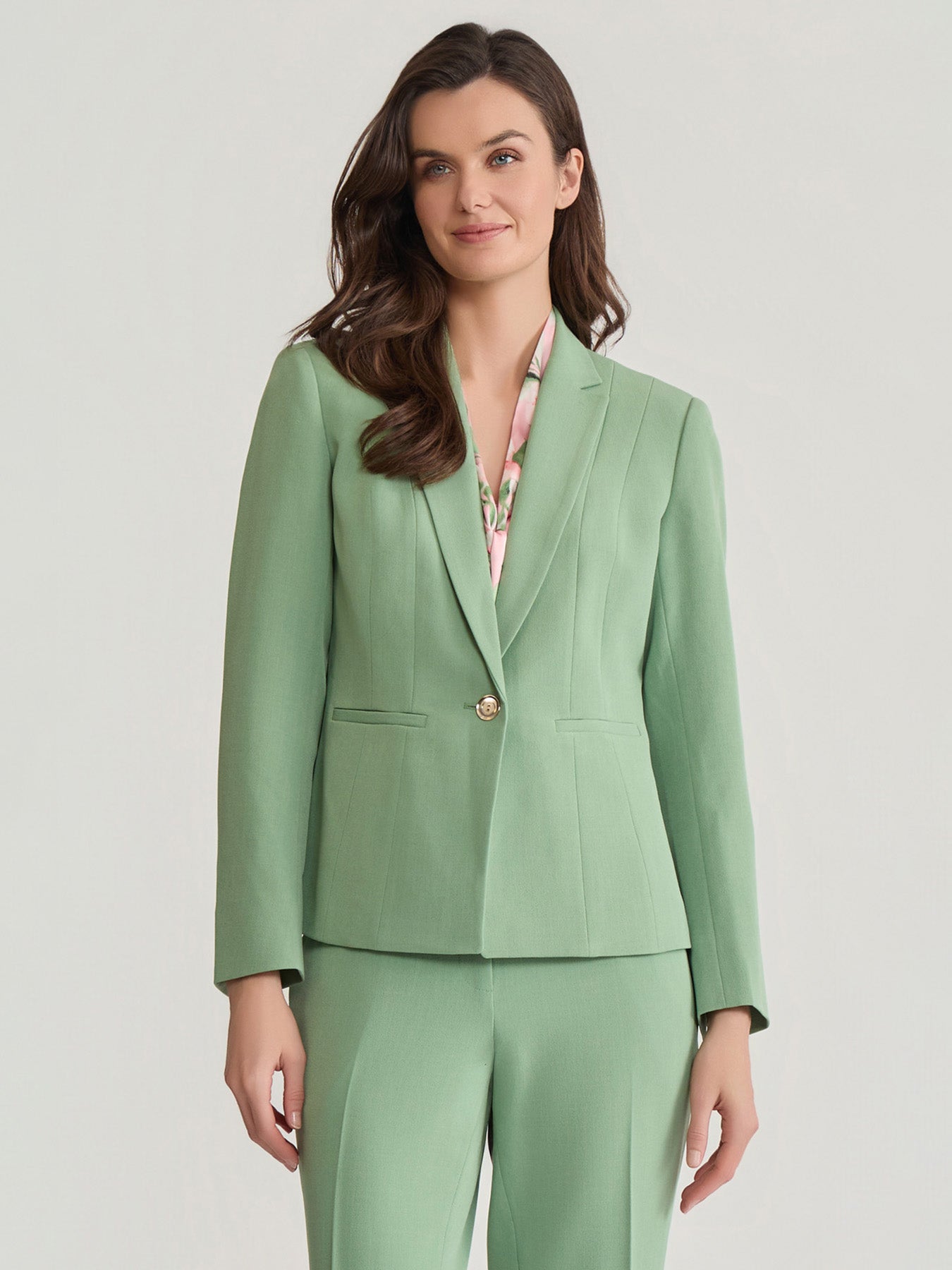 Kasper Women's Stretch Crepe 1 Button Seamed Blazer, 6 Kasper Women's Stretch Crepe 1 Button Seamed Blazer, 6