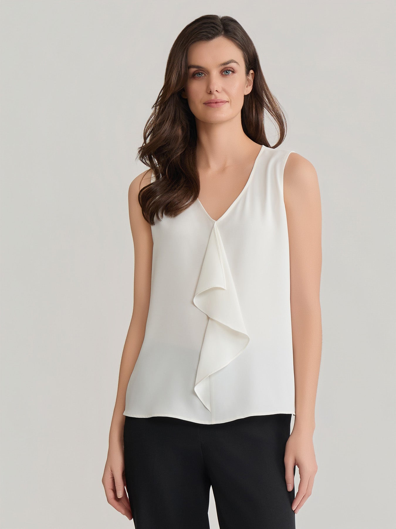 CLANE RUFFLE NECK BLOUSE ホワイト セール】RUFFLE NECK BLOUSE（シャツ/ブラウス）｜CLANE（クラネ）の
