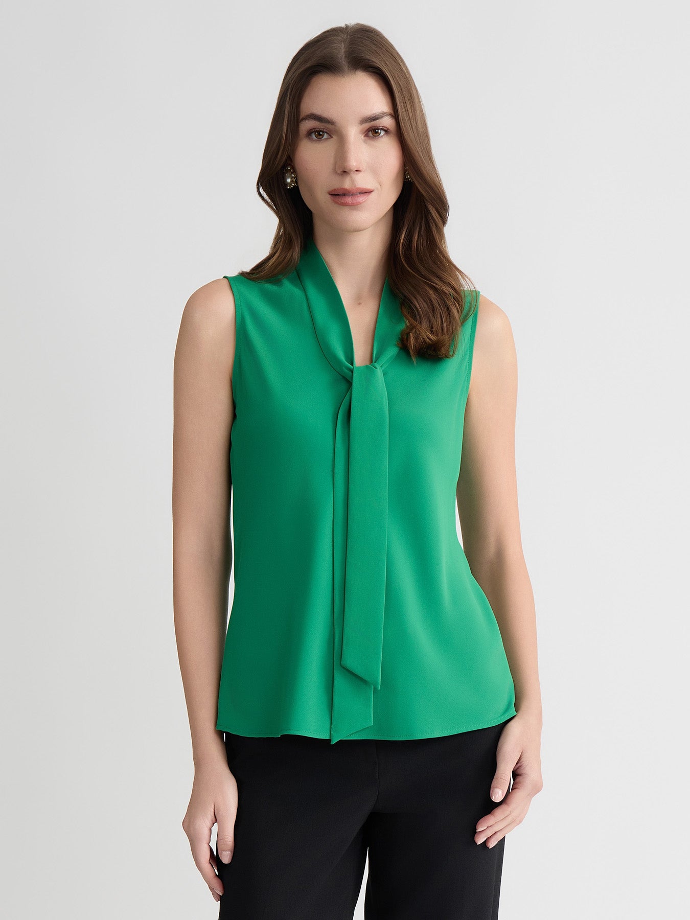 Tie Neck Sleeveless Blouse