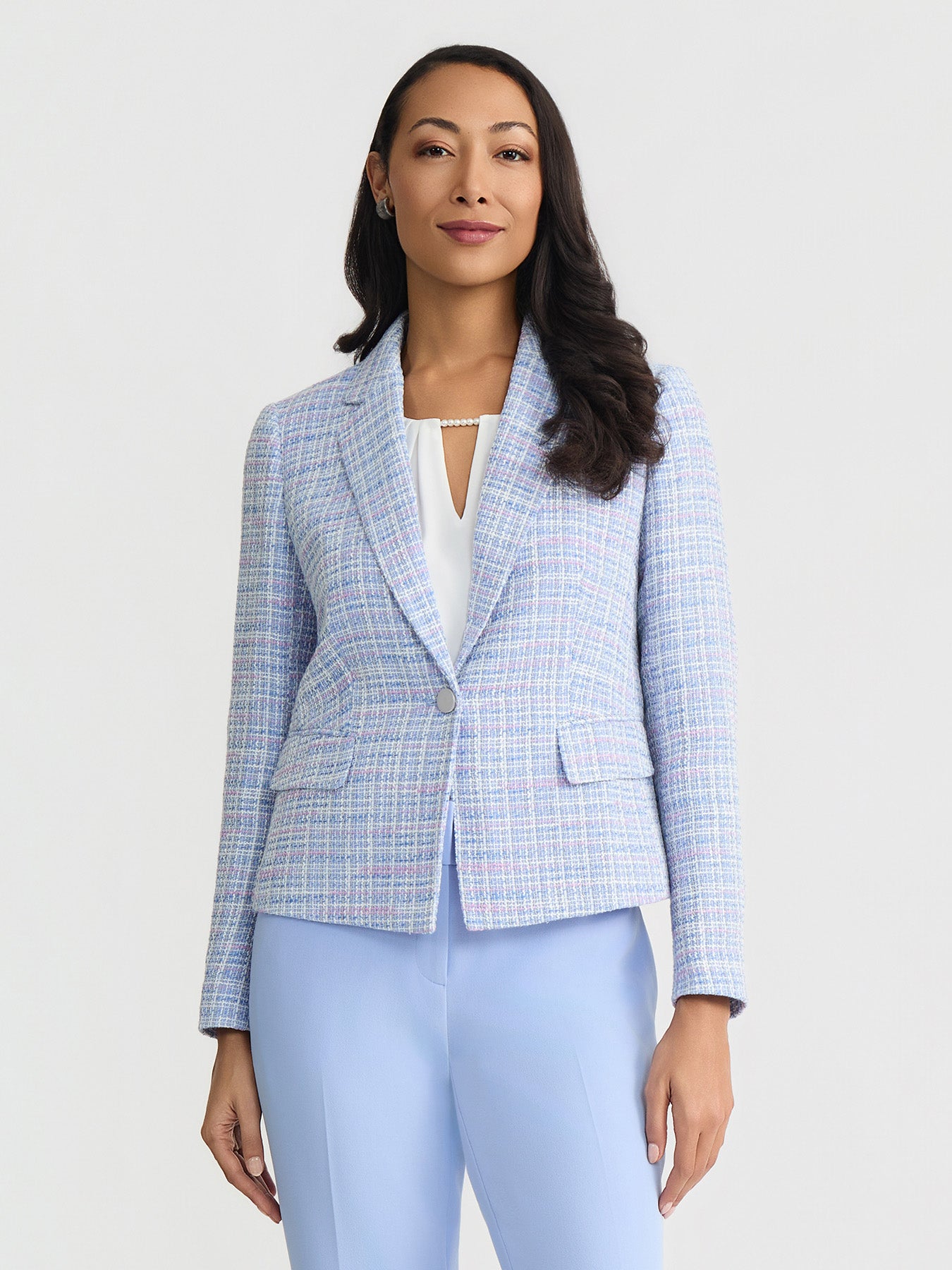 Asymmetrical Tweed Knit Jacket