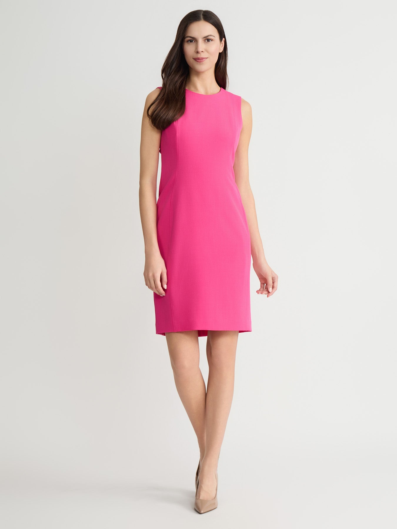 kasper pink dress Paneled Sheath Dress