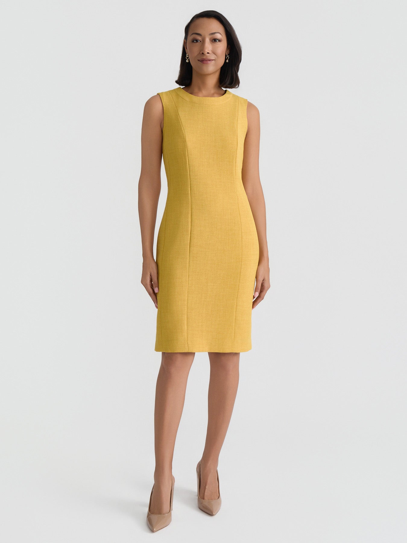 Kasper Women's Missy Pebble Crepe Seamed Sheath Dress, 12 Kasper Women's Missy Pebble Crepe Seamed Sheath Dress, 12