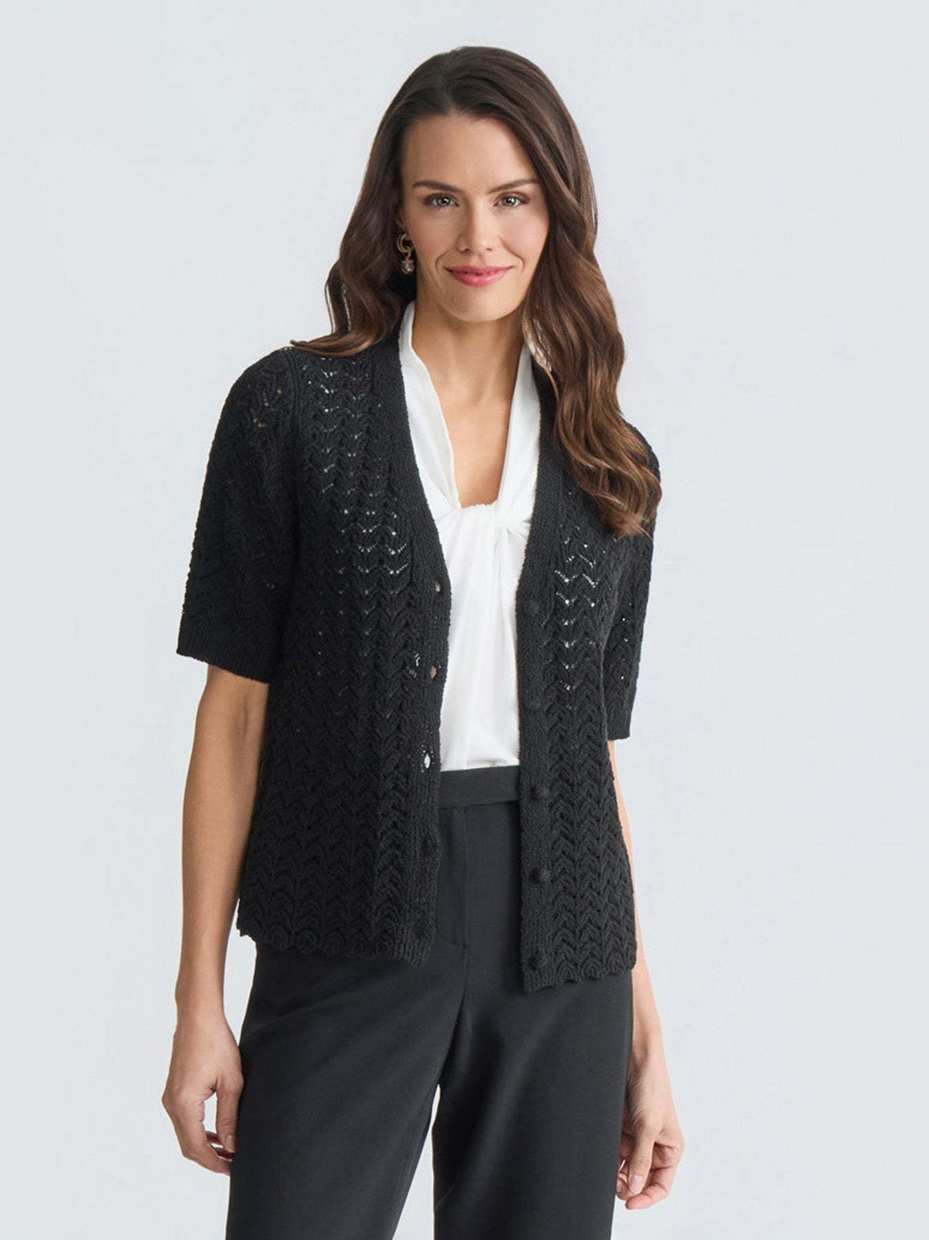 Texture Stitch Button Front Cardigan