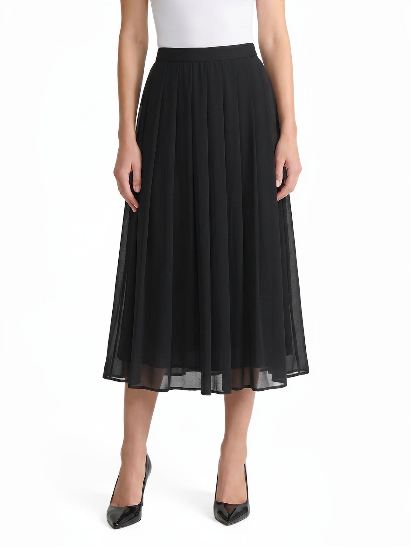 Petite Pleated Midi Skirt