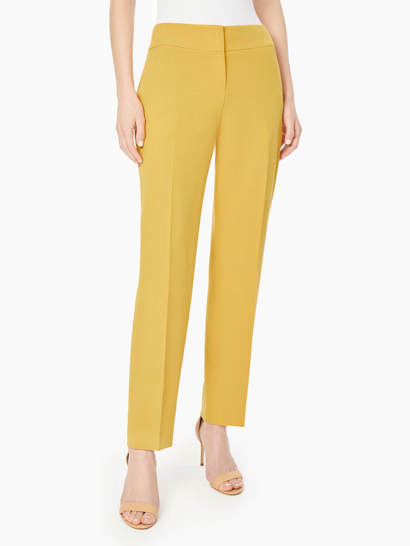 Yellow Dress Pants Stretch Crepe Pants Kasper