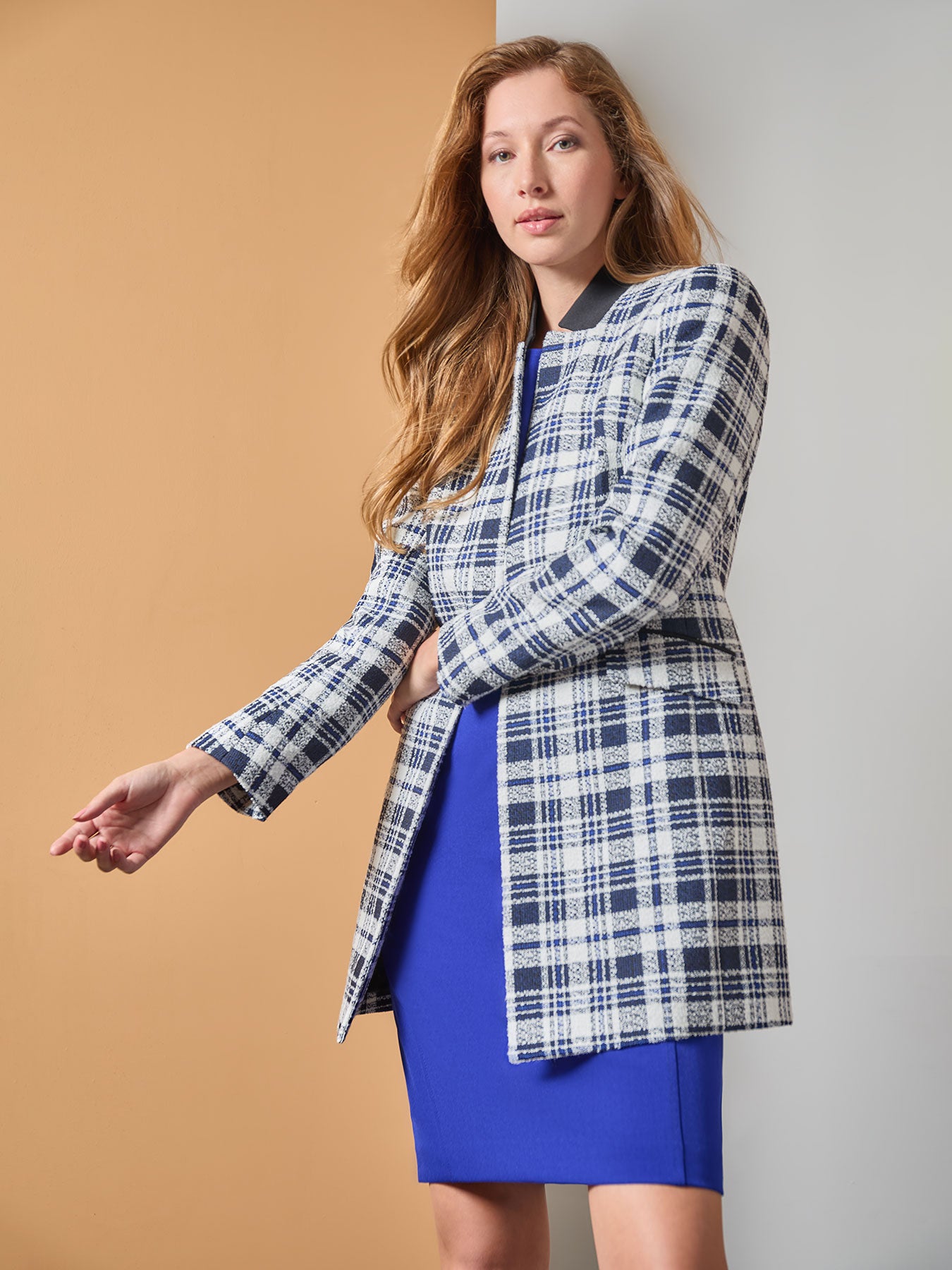 Plaid Jacket Kasper Open Front Topper Jacket Kasper Open Front