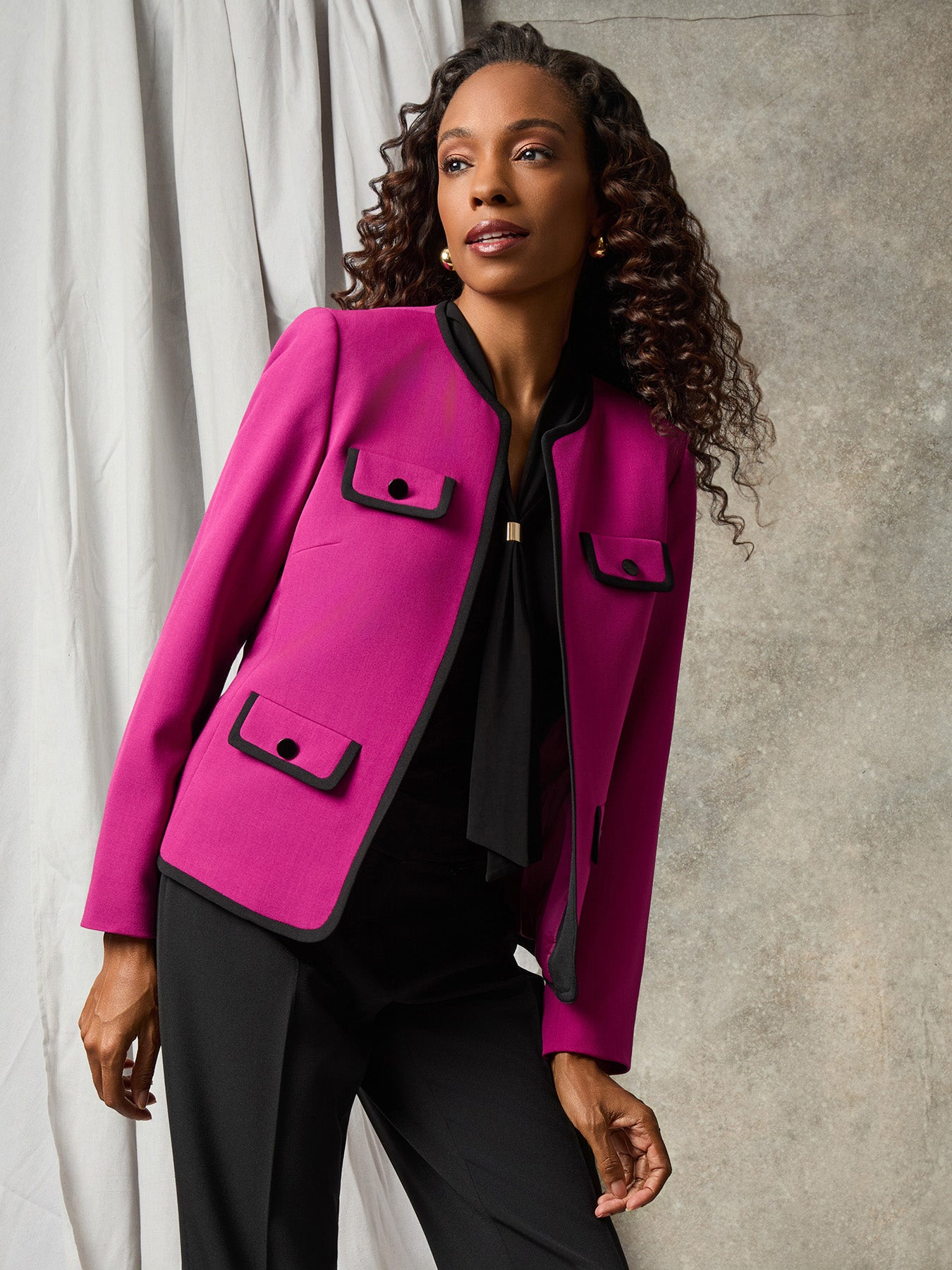 Four Pocket Collarless Jacket