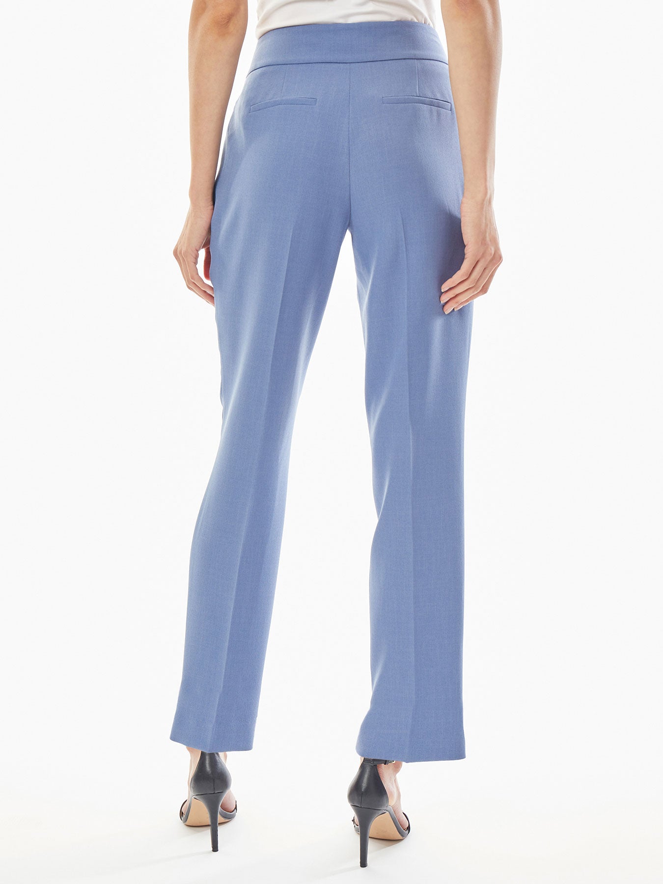 Blue Grey Pants Stretch Crepe Pants Kasper