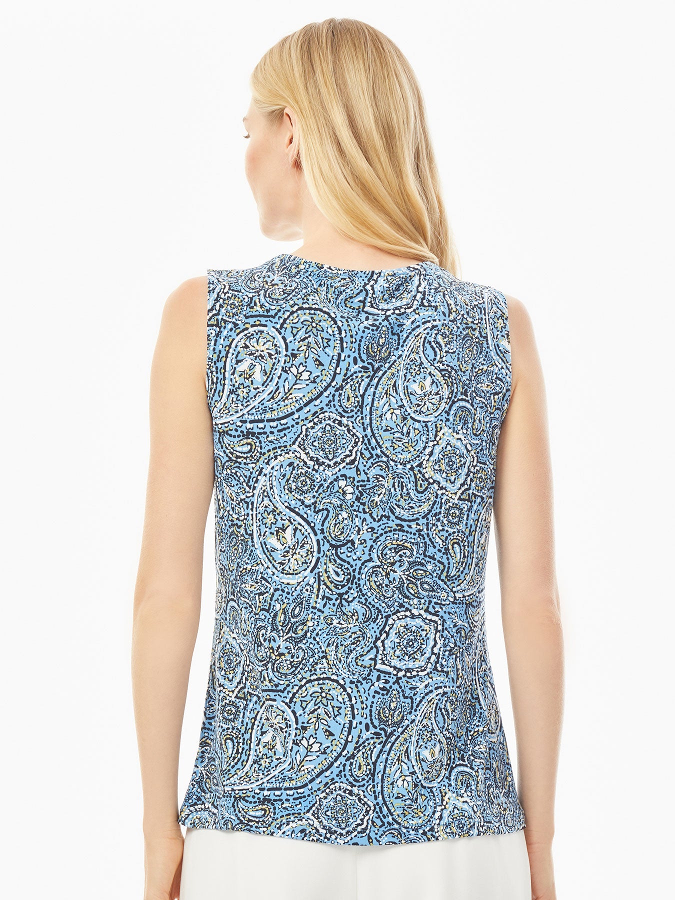 Sleeveless Cowl Neck Jersey Knit Top