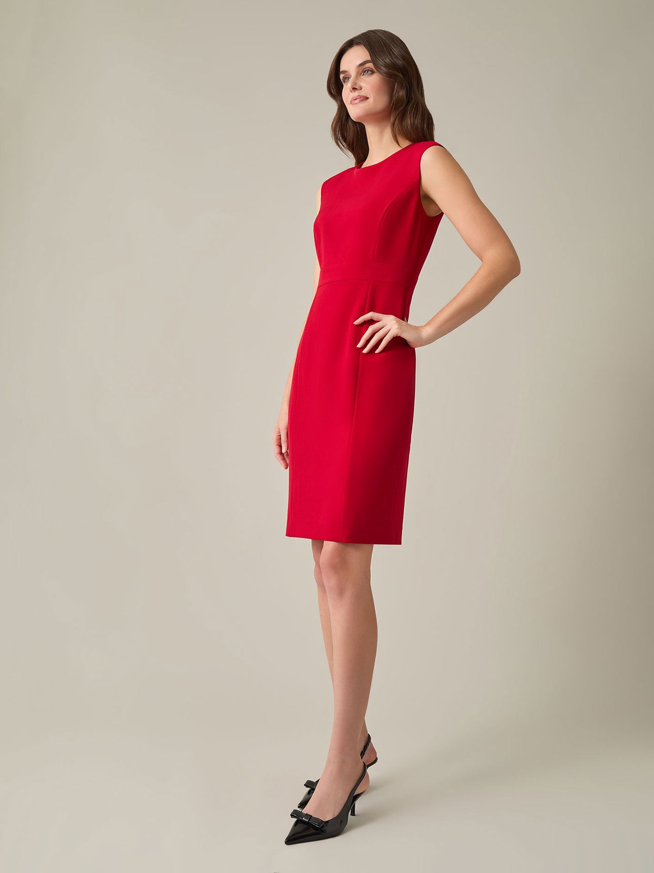 Kasper Women's Stetch Crepe Princess Seam Sheath Dress, Red, 10 Kasper Women's Stetch Crepe Princess Seam Sheath Dress, Red, 10