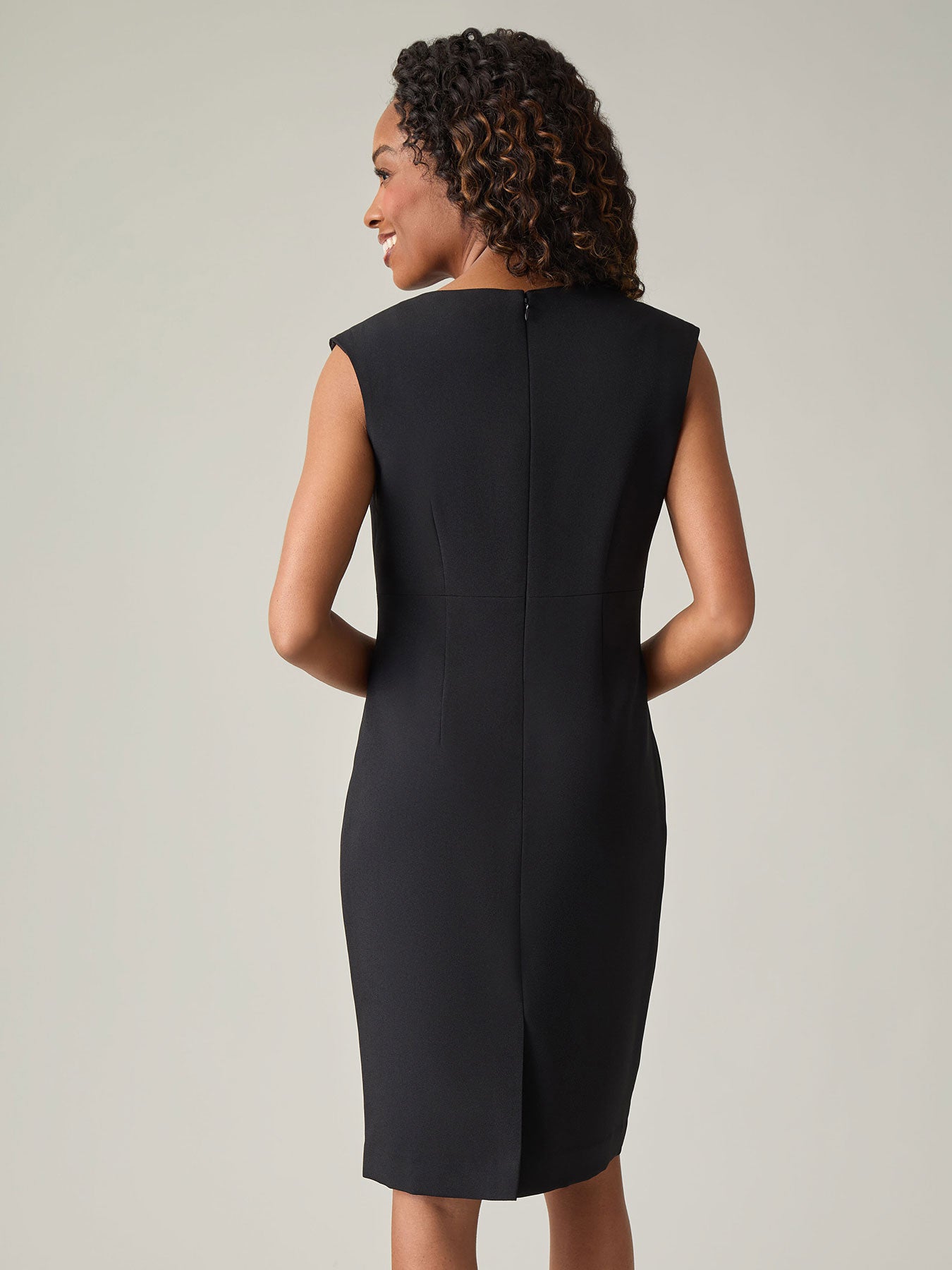 Kasper Petite Notch-Neck Sheath Dress - Black - Size 12P Kasper Petite Notch-Neck Sheath Dress - Black - Size 12P