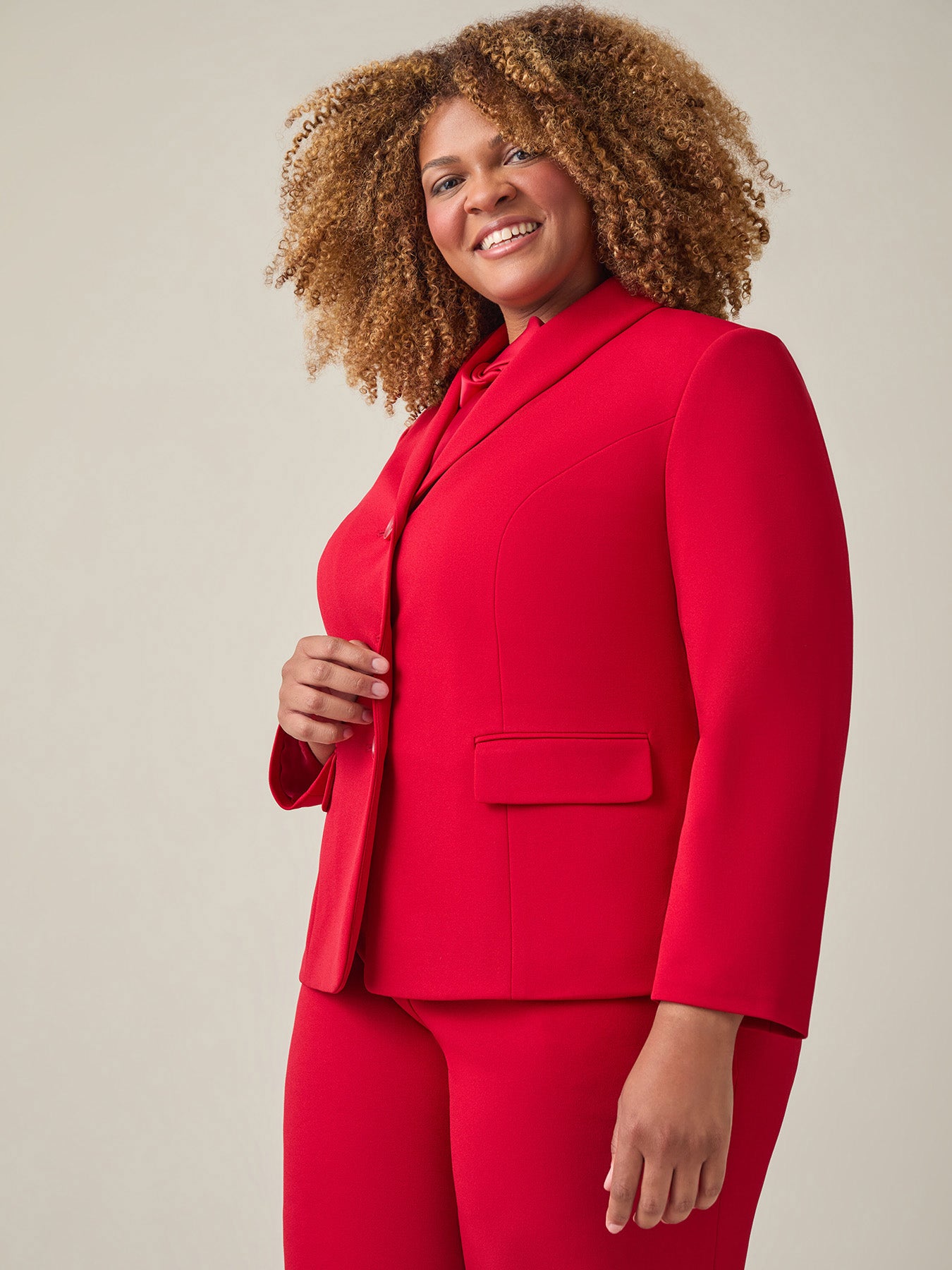 Shawl-Collar Three-Button Jacket