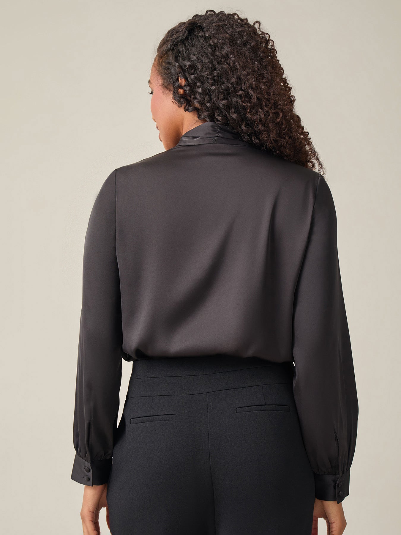 Tie-Neck Long Sleeve Blouse