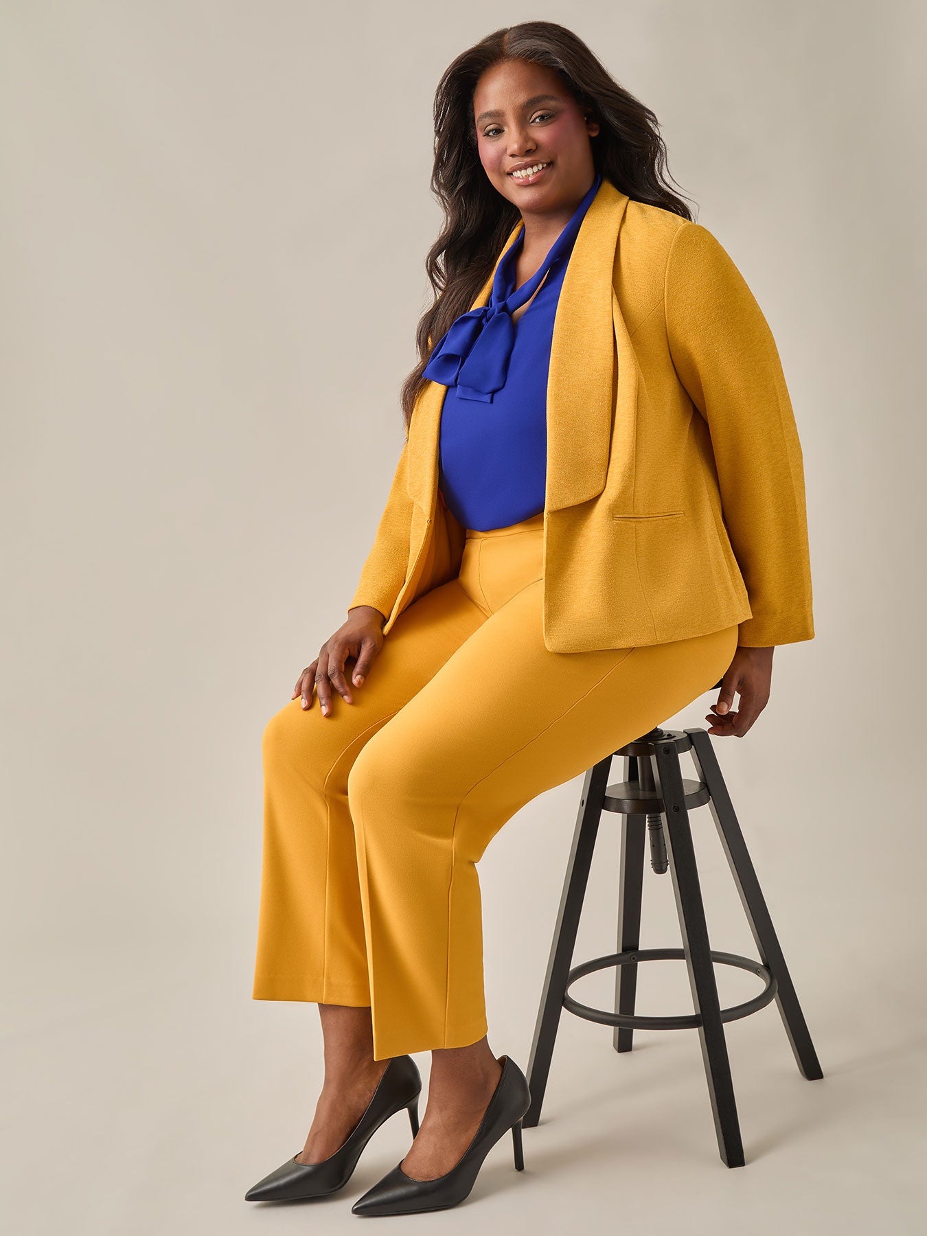 Lurex Knit Shawl Collar Jacket, Gold Signature in Gold Signature | Kas