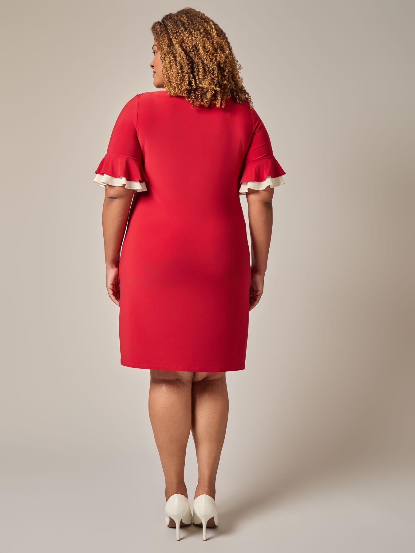 Ruffle Sleeve Shift Dress