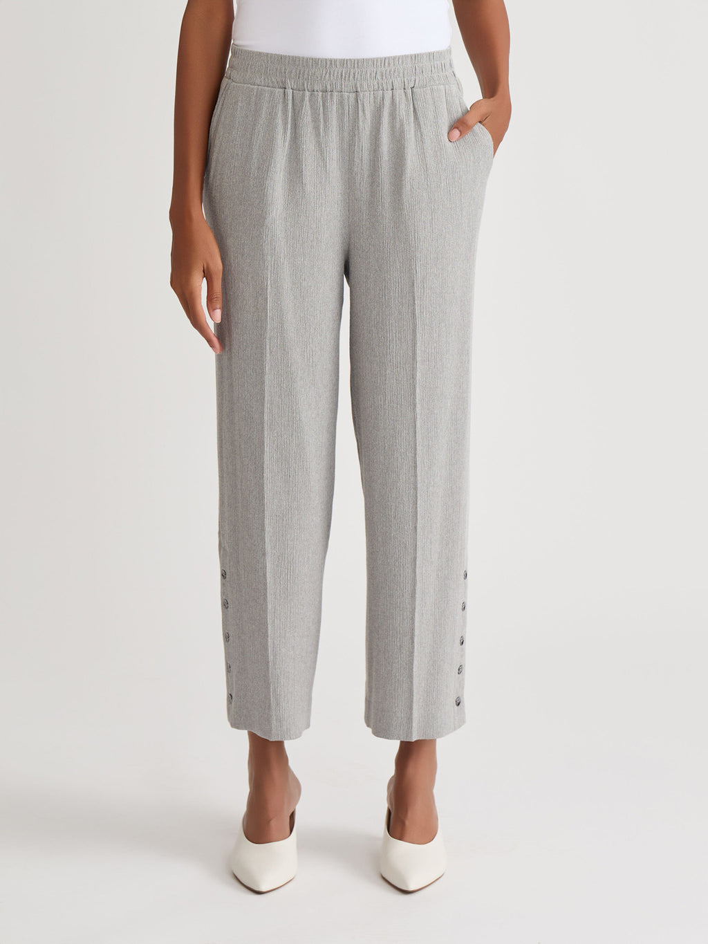 パンツ KHOKI Wide-leg cropped pants Gray KHOKI Wide-leg cropped pants Gray