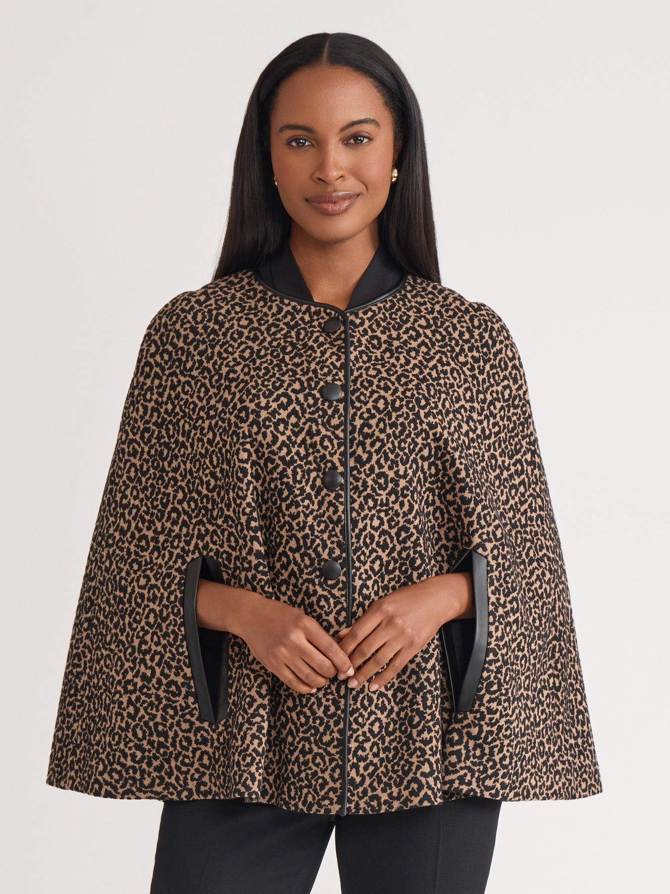 Plus Leopard Print Cape