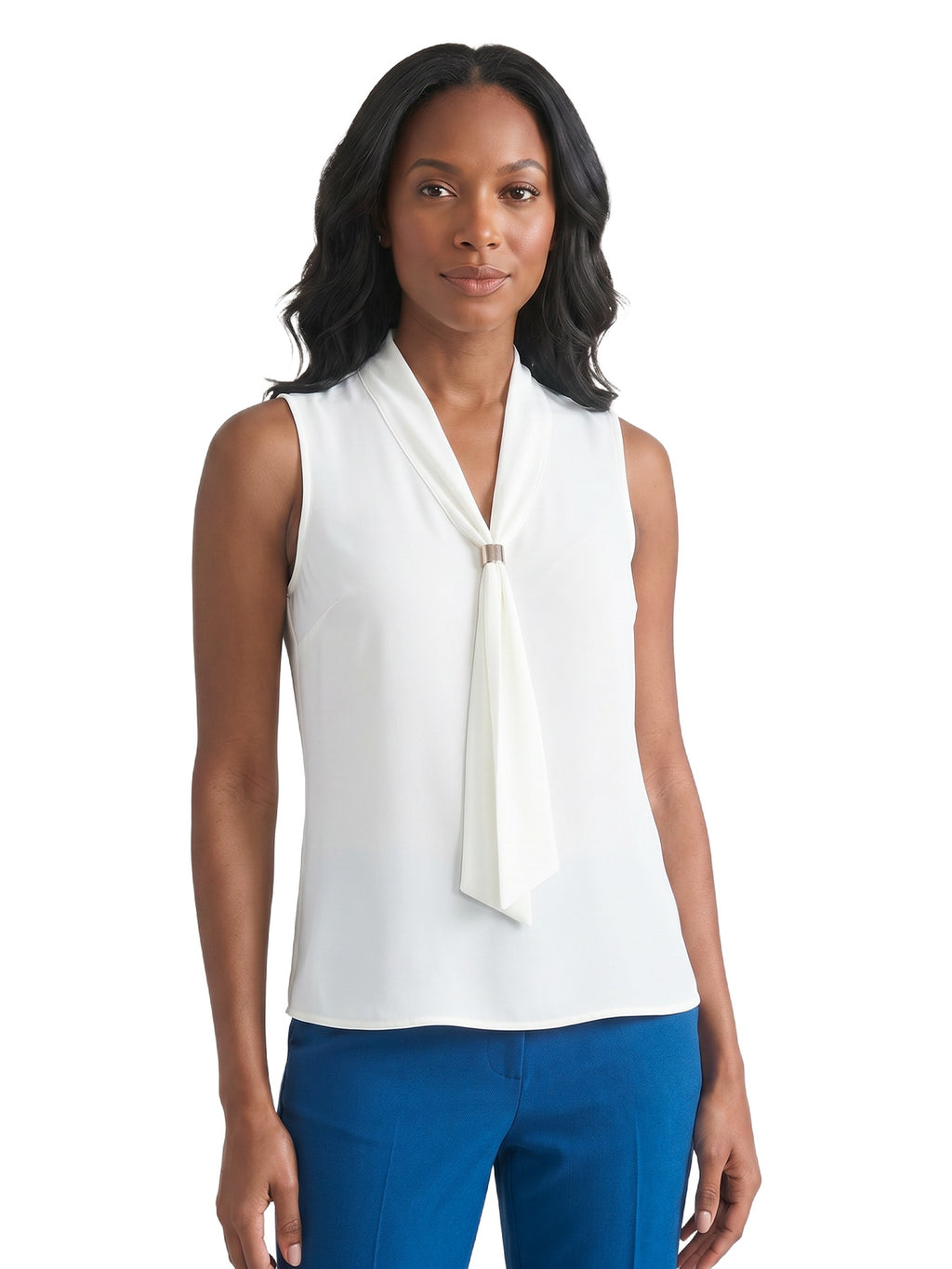 Neck Tie Sleeveless Top