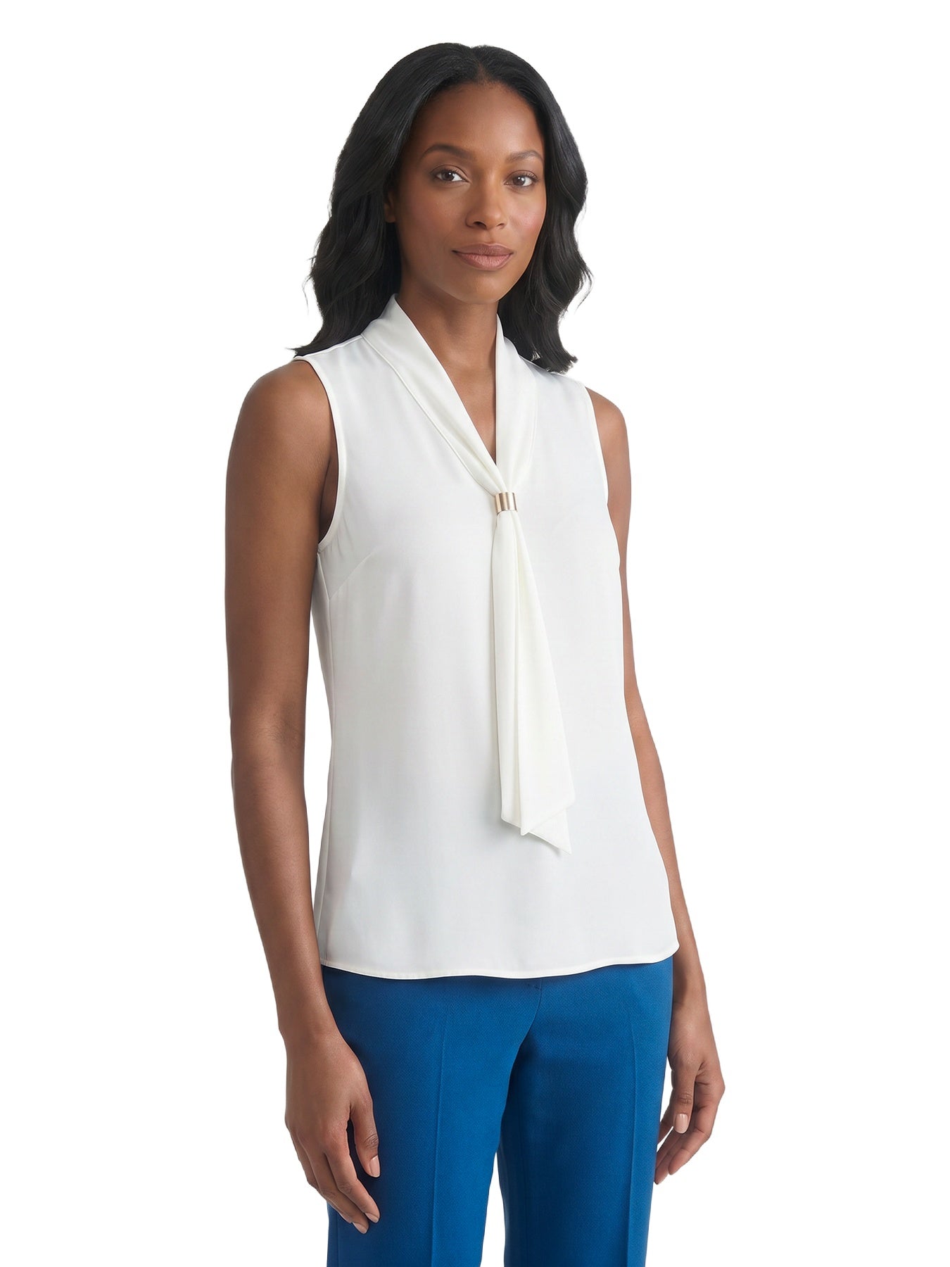 Neck Tie Sleeveless Top