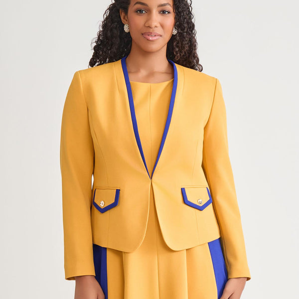 Framed Collarless Jacket
