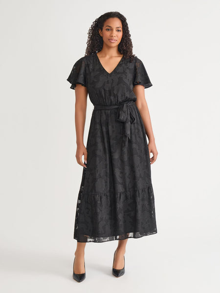 flowy black dress with flutter cap sleeves O'Neill Women's Saltwater Solids Sai Maxi Cover-Up Dress in Blue Glass, Size XL