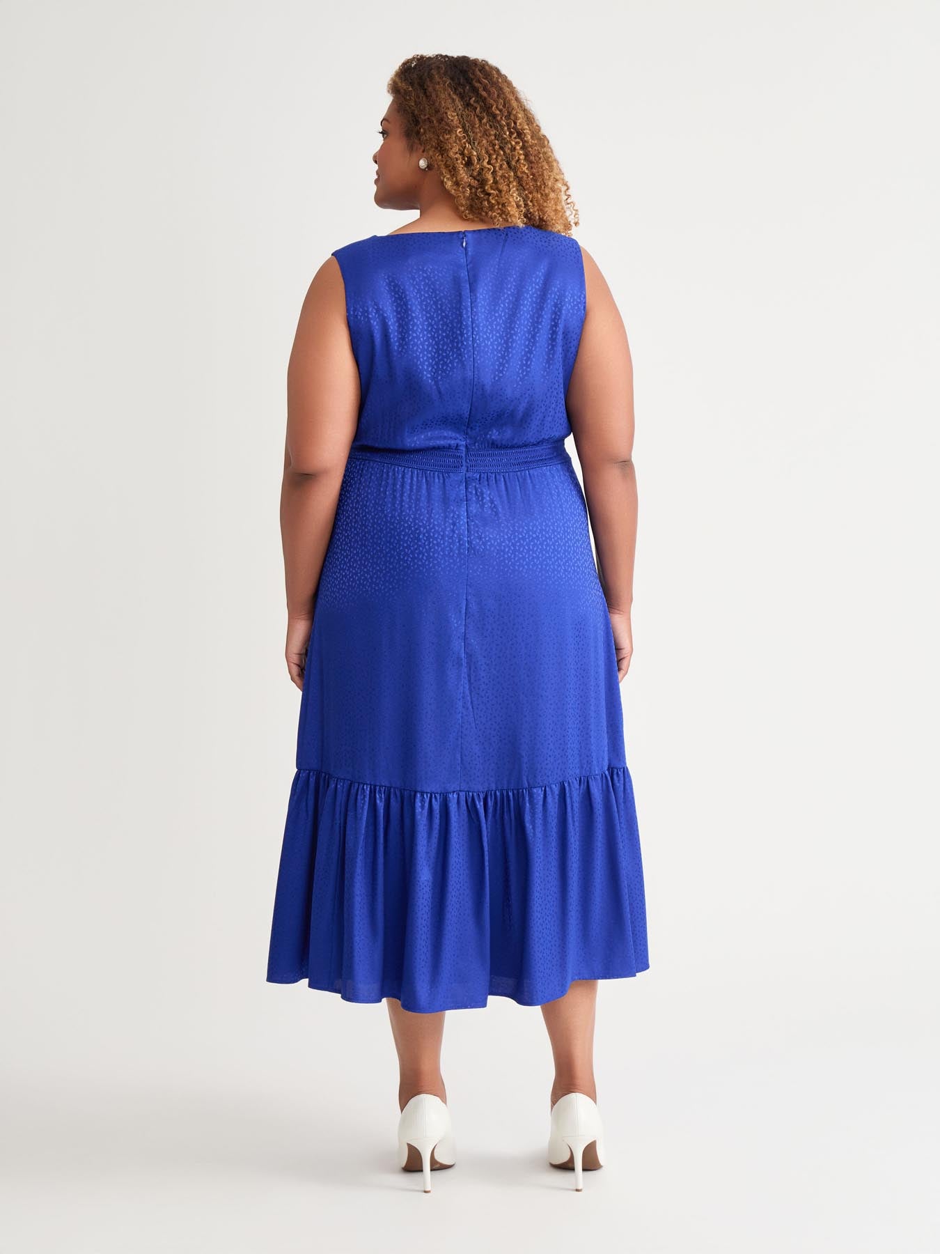Kasper Women's Tiered Midi Dress, Regular & Plus Sizes - Royal Sign - Size S