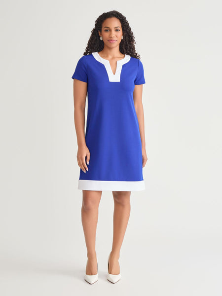 Cap Sleeve Combo Shift Dress