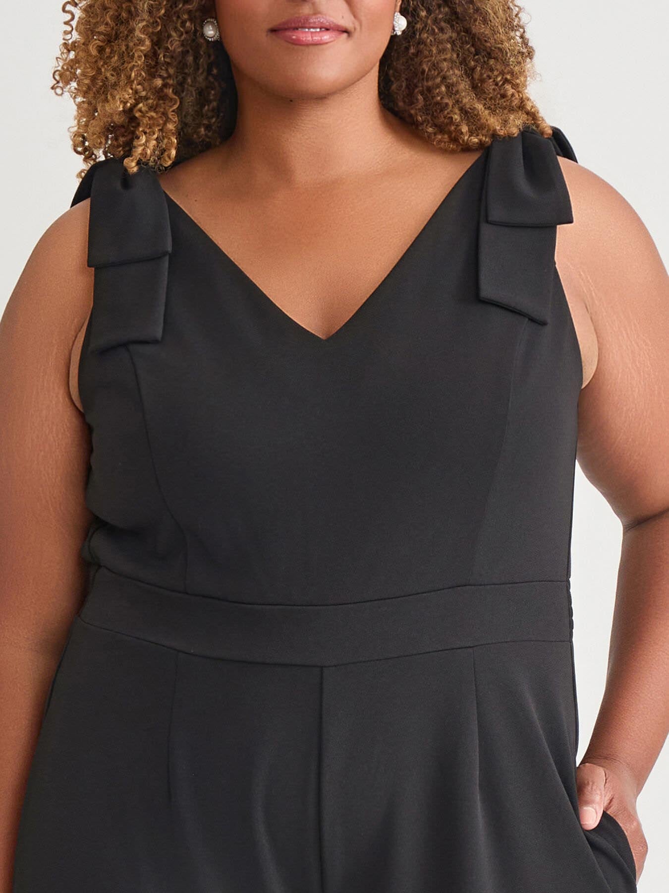 Tie Strap Jumpsuit, Black in Black | Kasper
