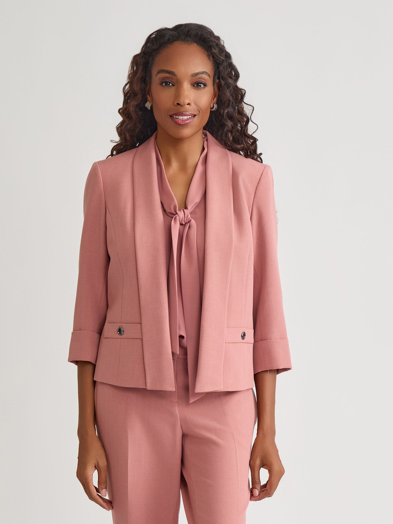 kasper Plus Shawl Collar Jacket Iconic Stretch Crepe on Sale