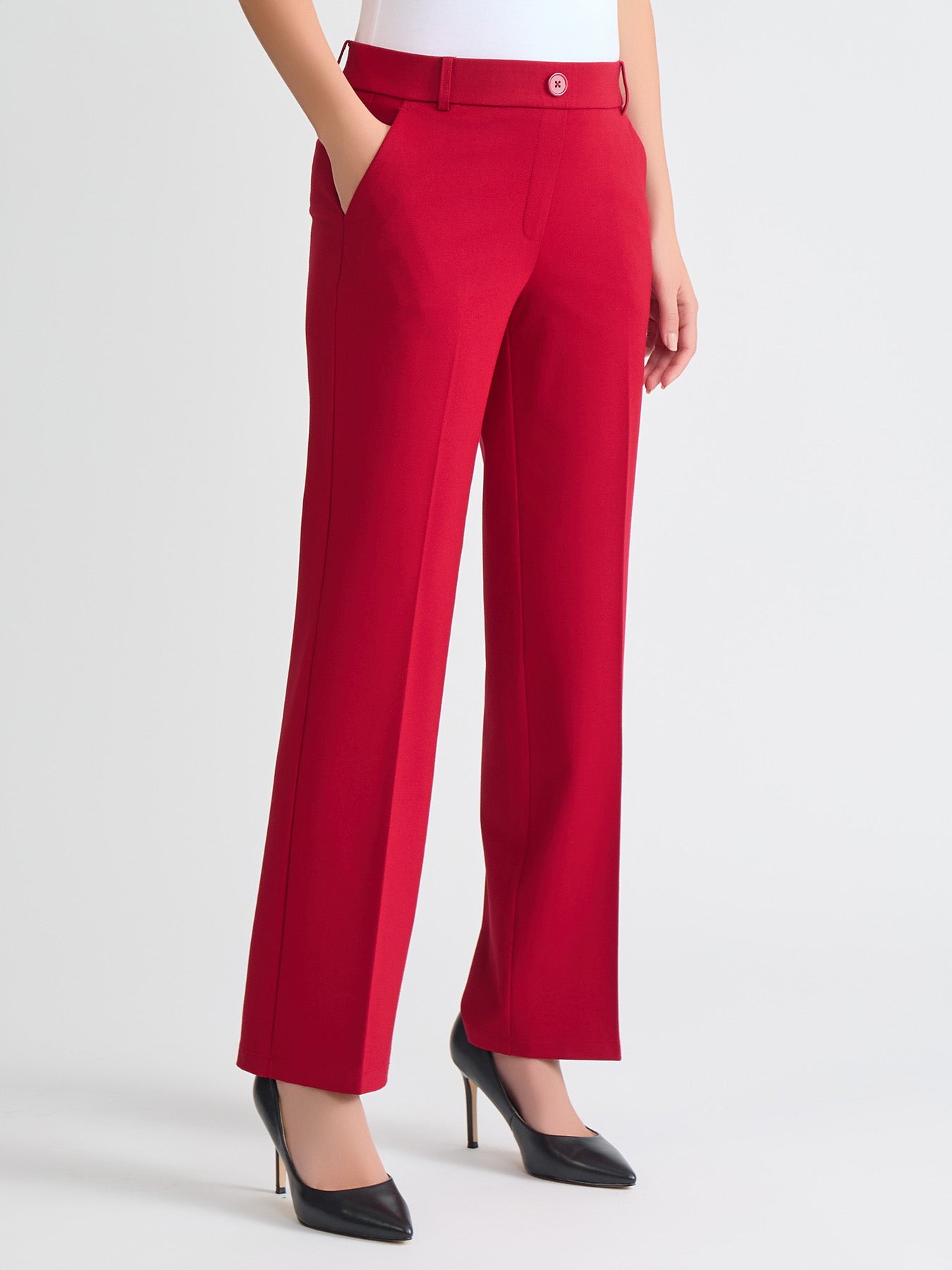 red dress pants womens High Waist Palazzo Pants, Wide Leg for Women and Long (Tall) inseams to fit every height Chic Red Pants - High