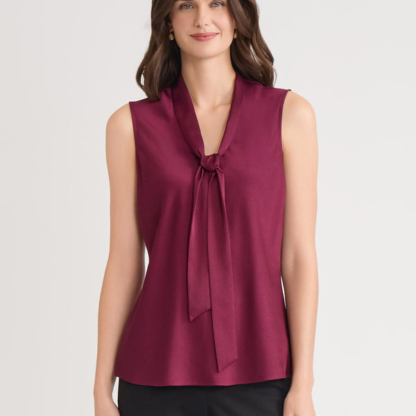 トップス deres bottle neck drape blouse Sleeveless Draped Mockneck Top | Blouse | Donna Karan