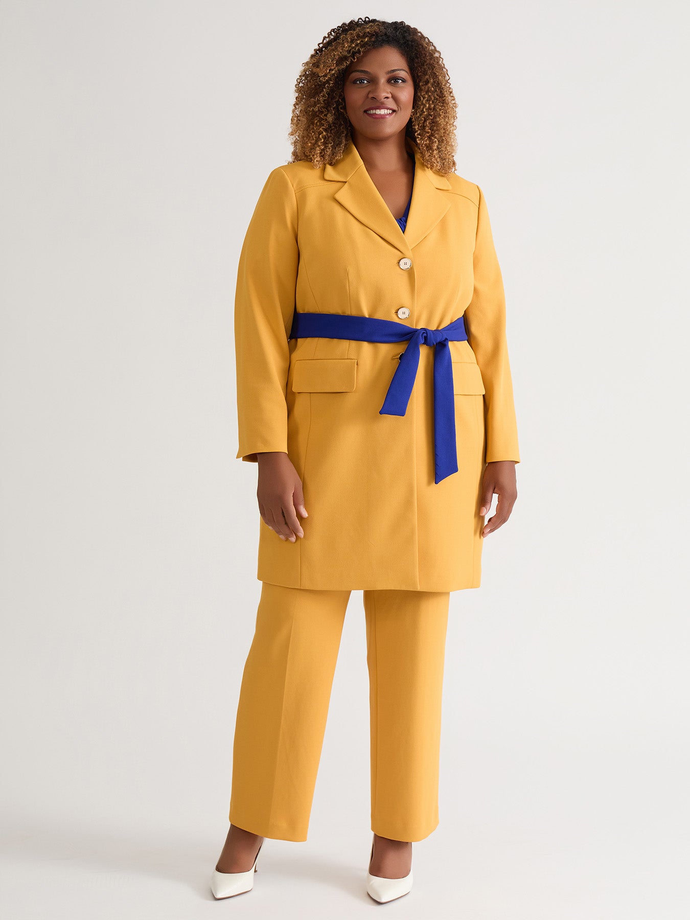 Belted Trench Coat, Gold Signature in Gold Signature