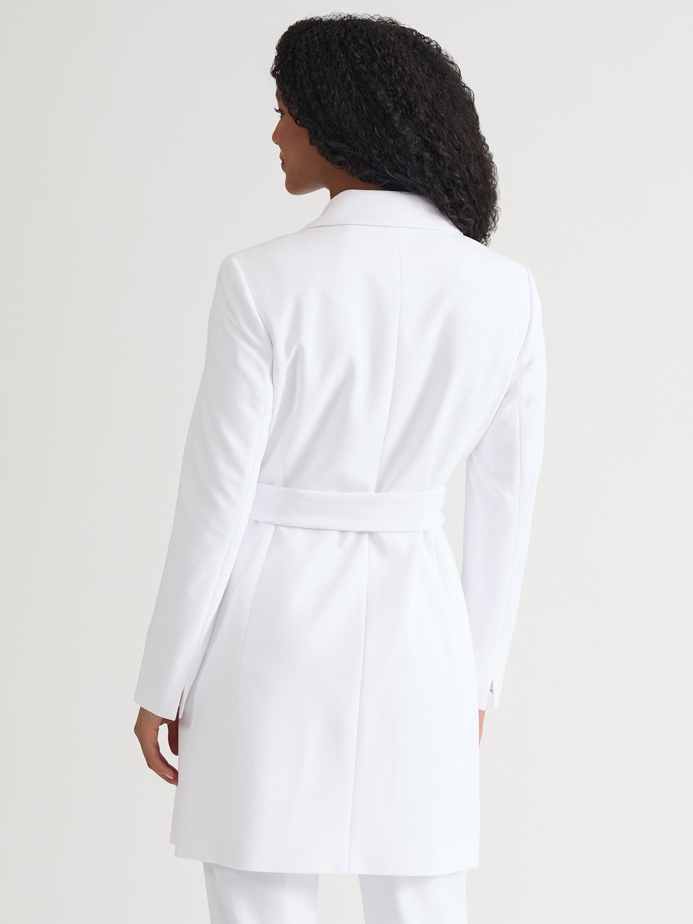 white dress coat Belted Trench Coat, White