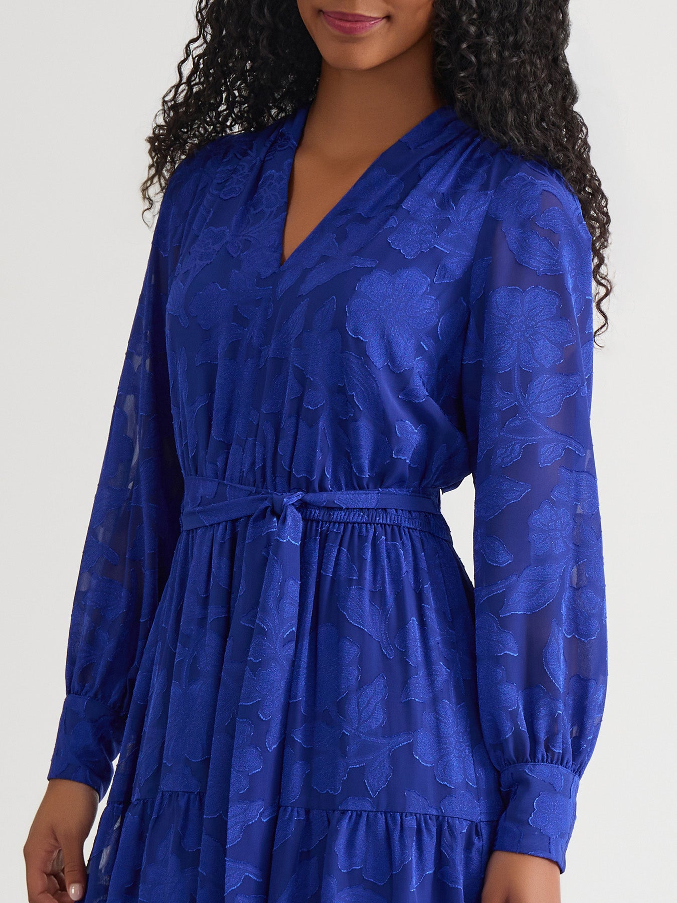 Tiered Burnout Maxi Dress, Royal Signature in Royal Signature