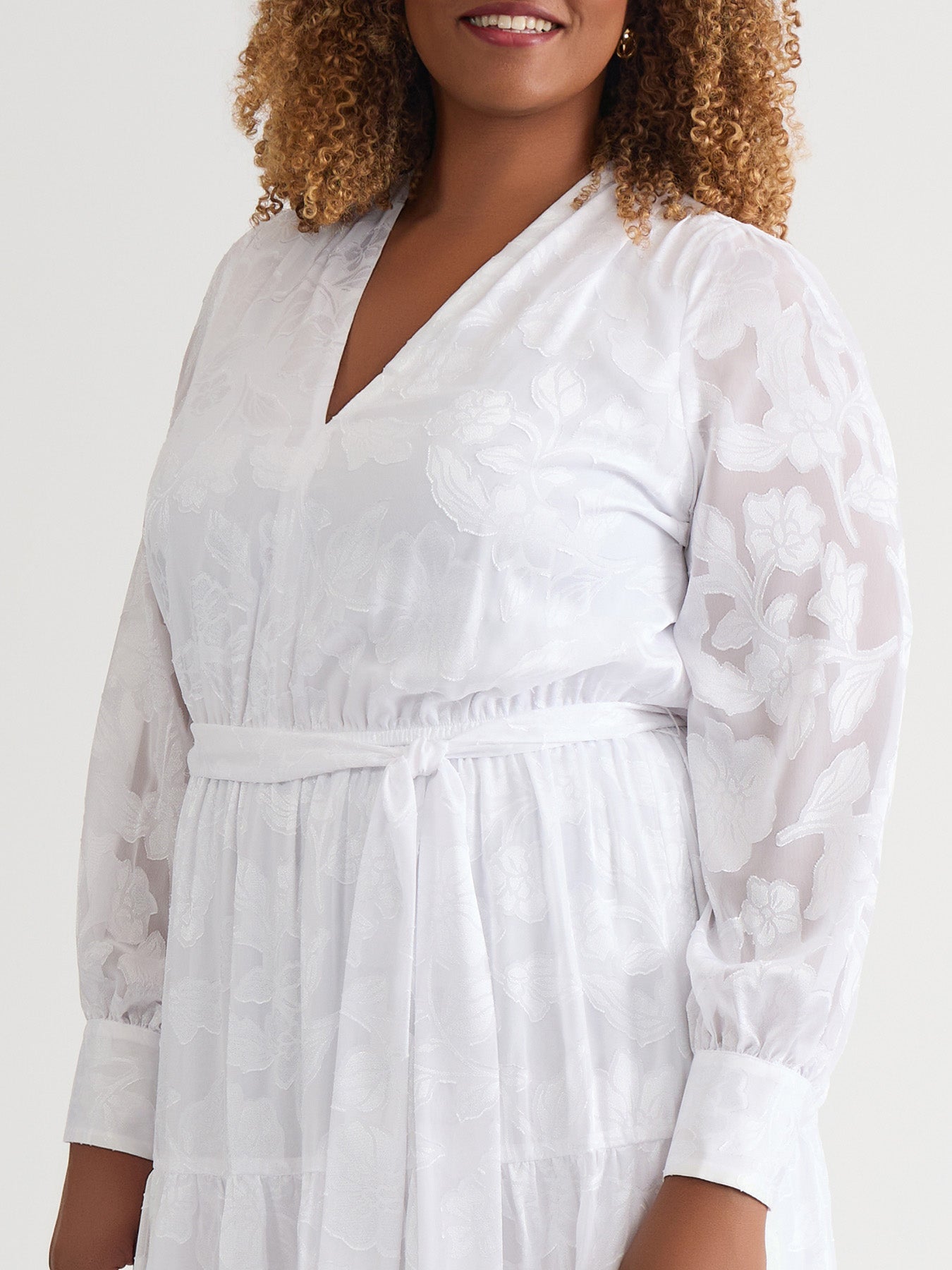 kasper maxi dresses Tiered Burnout Maxi Dress, White in White